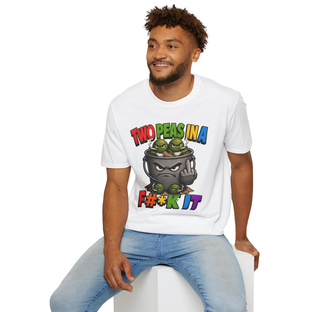 Two Peas in a F#*k It Bucket Graphic T-Shirt – Bold Color Edition
