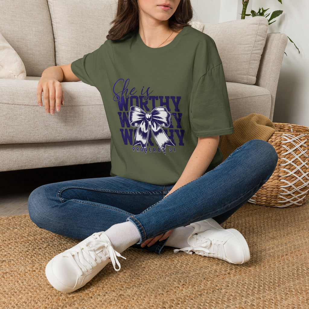 She Is Worthy T-Shirt — Inspirational Christian Proverbs 31 Tee