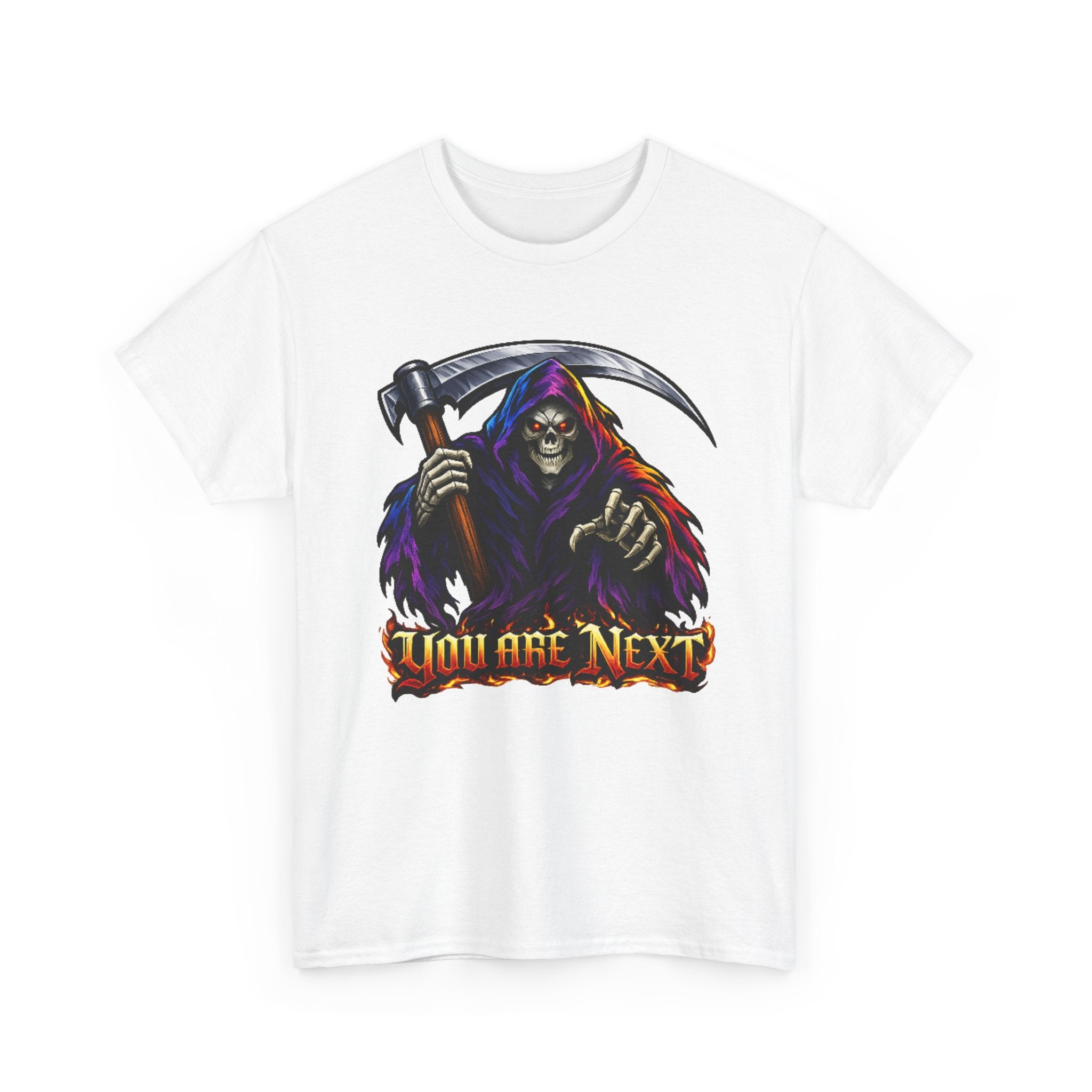 Grim Reaper "You Are Next" Graphic Tee — Gothic Horror Scythe T‑Shirt