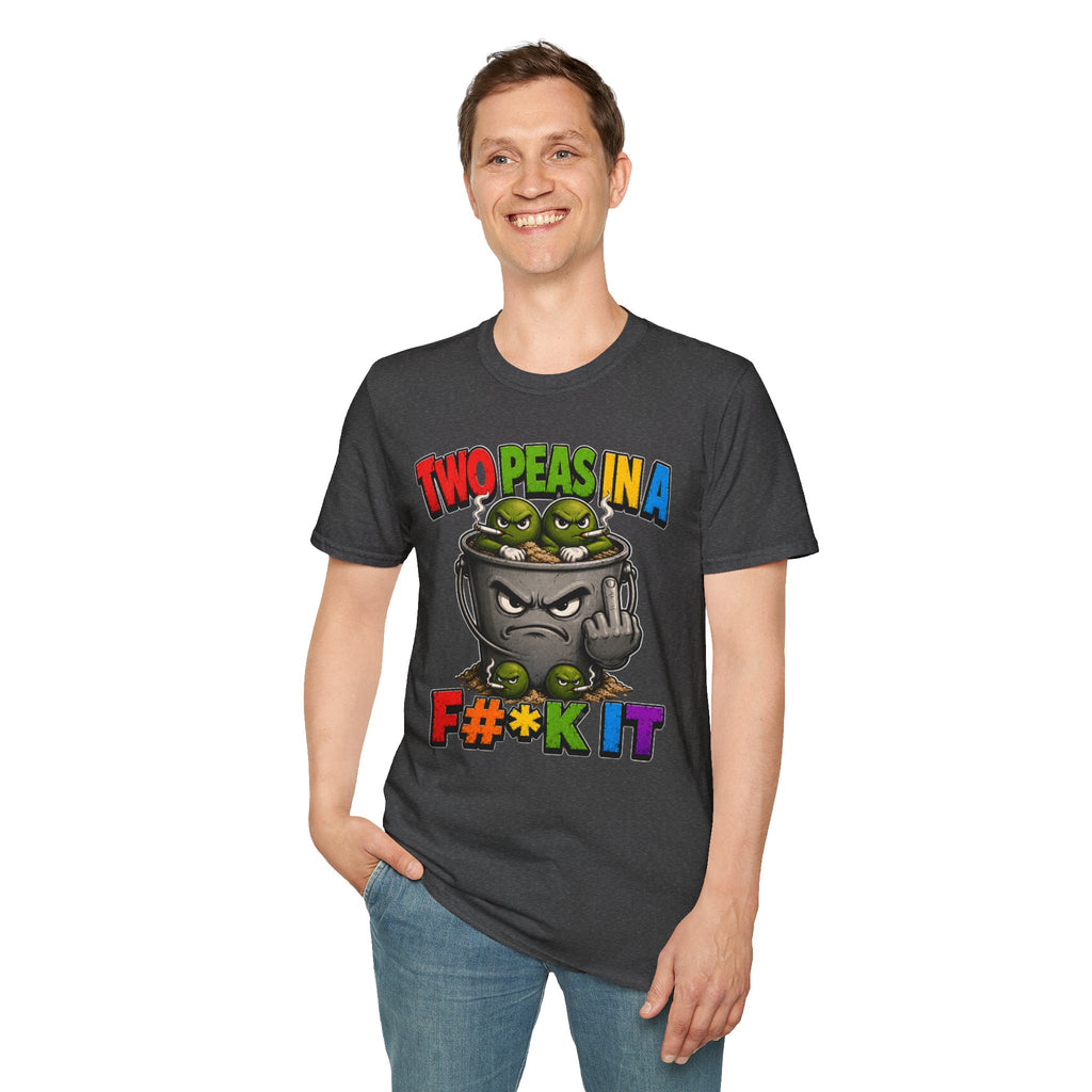 Two Peas in a F#*k It Bucket Graphic T-Shirt – Bold Color Edition