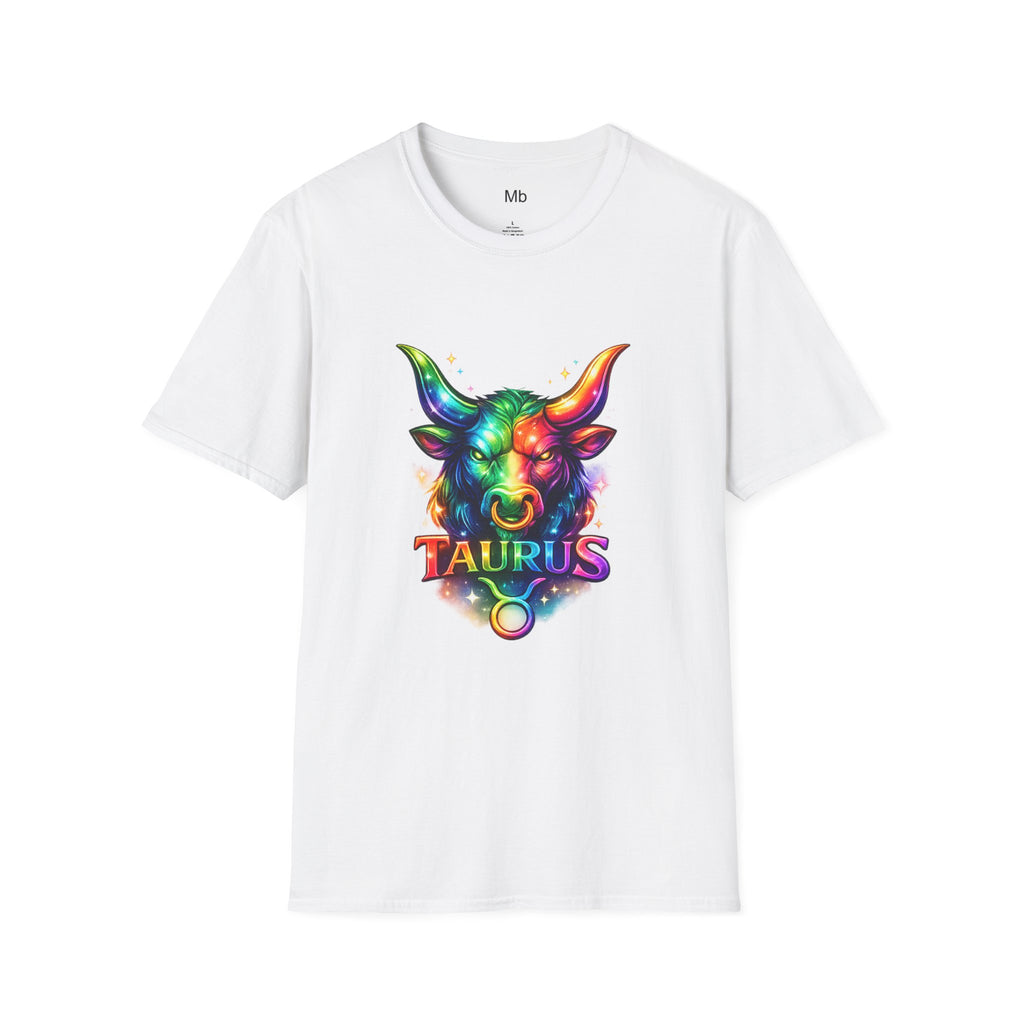 Taurus Zodiac Bull Graphic T-Shirt | Rainbow Astrology Tee