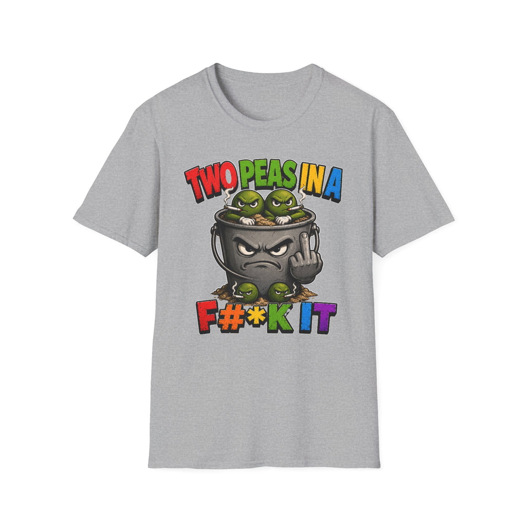 Two Peas in a F#*k It Bucket Graphic T-Shirt – Bold Color Edition