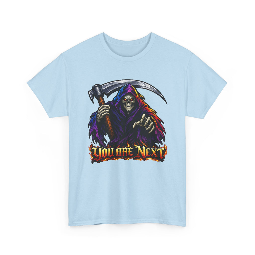 Grim Reaper "You Are Next" Graphic Tee — Gothic Horror Scythe T‑Shirt
