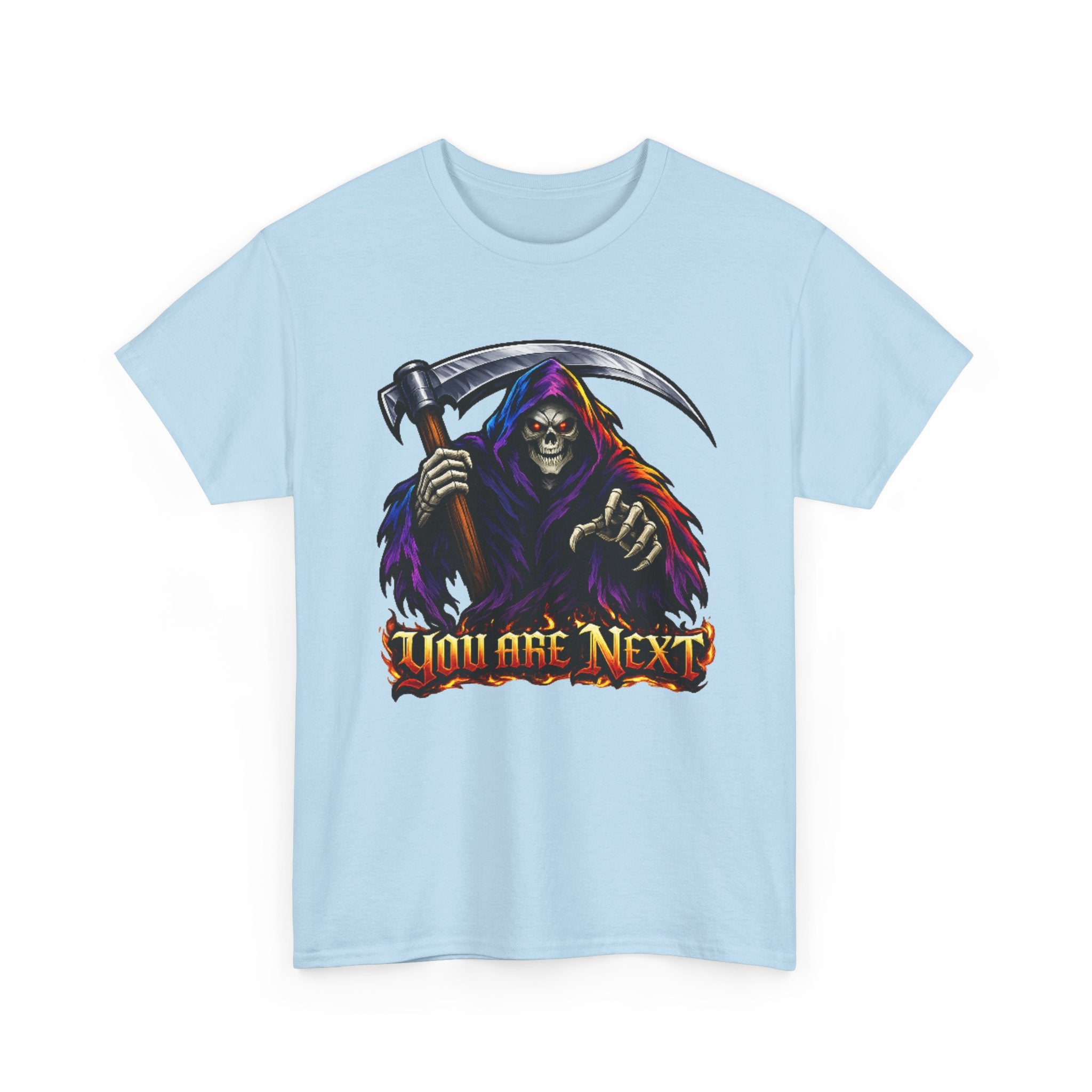 Grim Reaper "You Are Next" Graphic Tee — Gothic Horror Scythe T‑Shirt