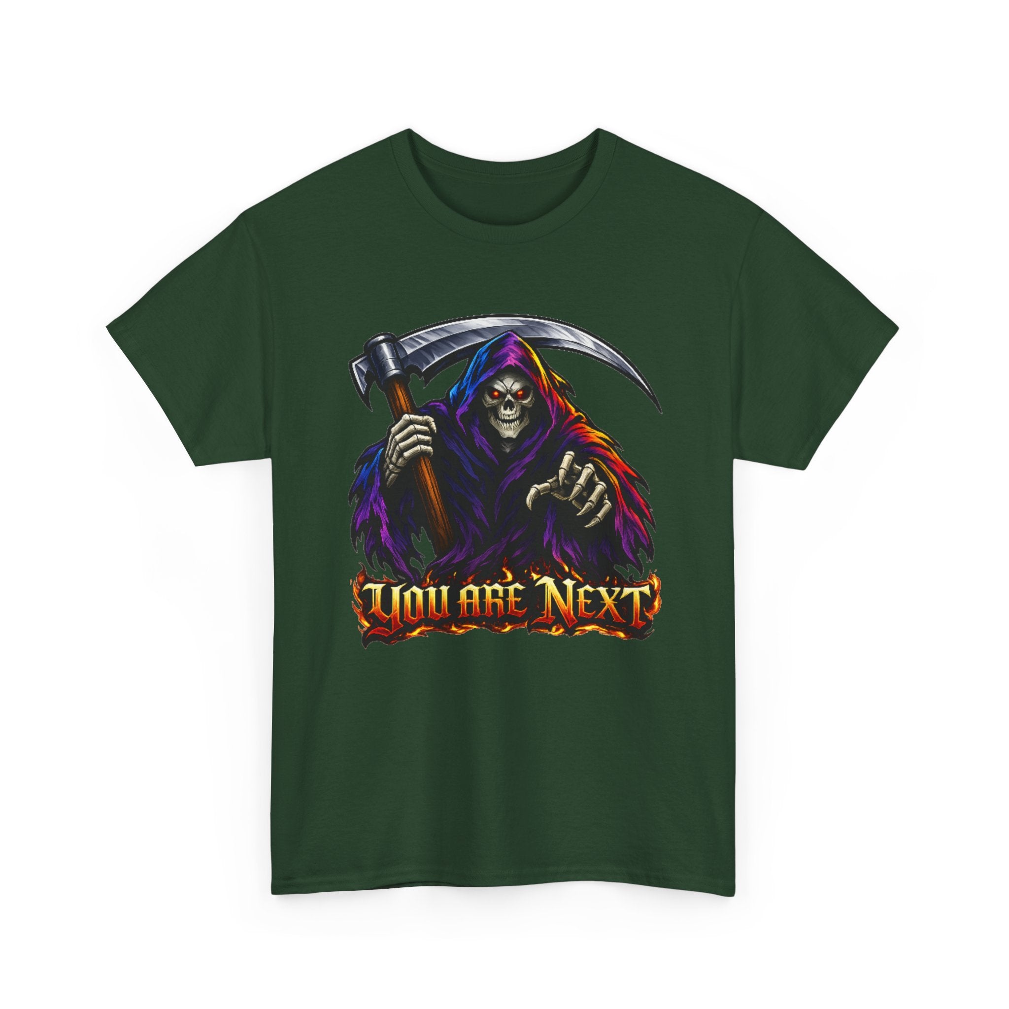 Grim Reaper "You Are Next" Graphic Tee — Gothic Horror Scythe T‑Shirt