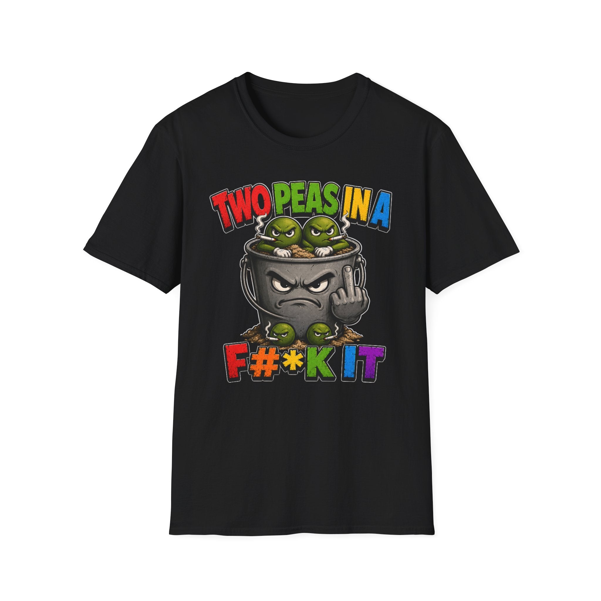 Two Peas in a F#*k It Bucket Graphic T-Shirt – Bold Color Edition