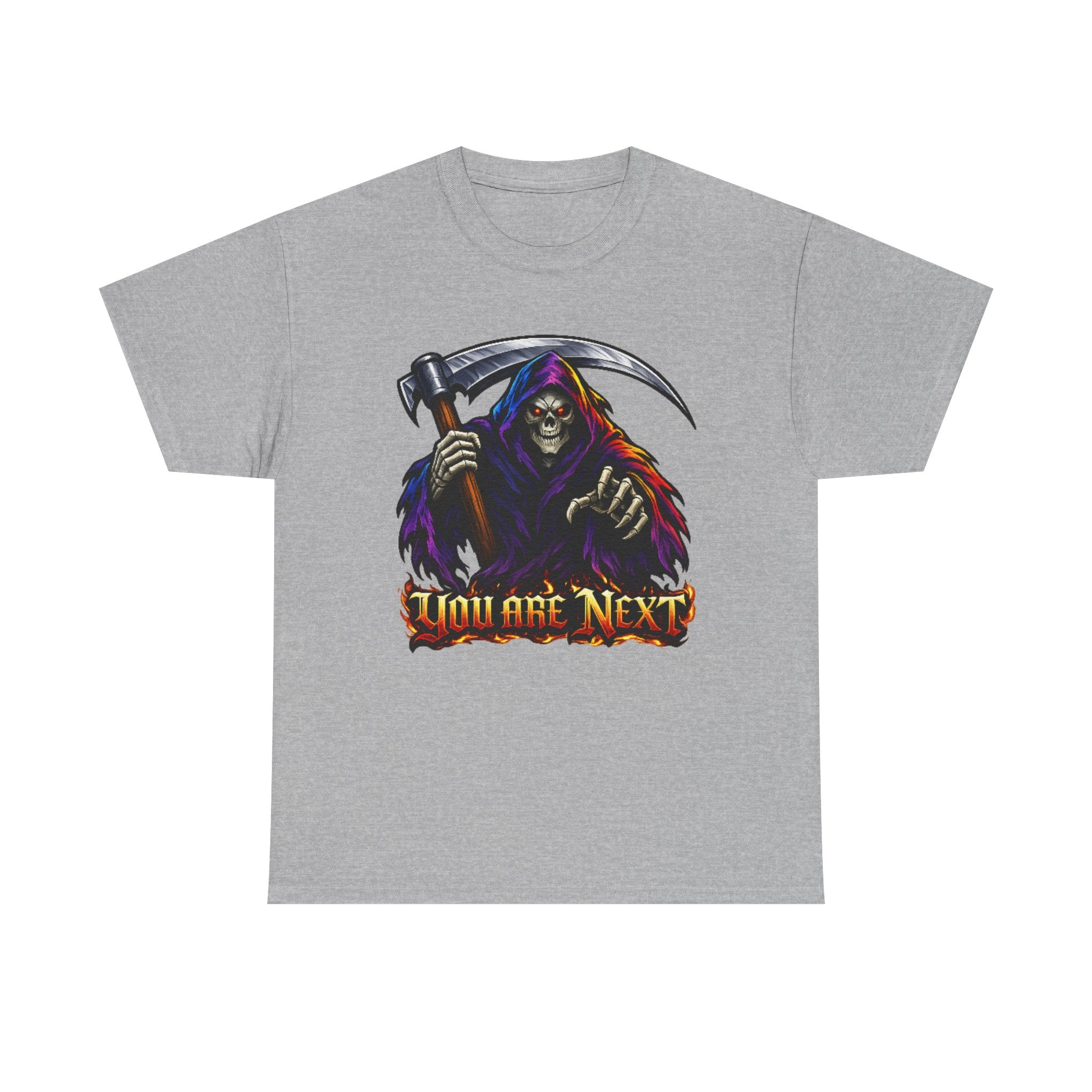 Grim Reaper "You Are Next" Graphic Tee — Gothic Horror Scythe T‑Shirt