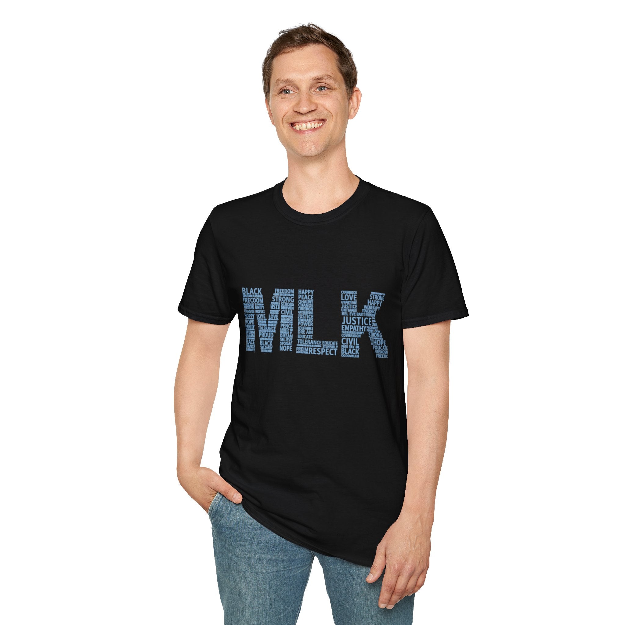 MLK Word Art T-Shirt — 'Letters Made of Culture' Civil Rights Tribute