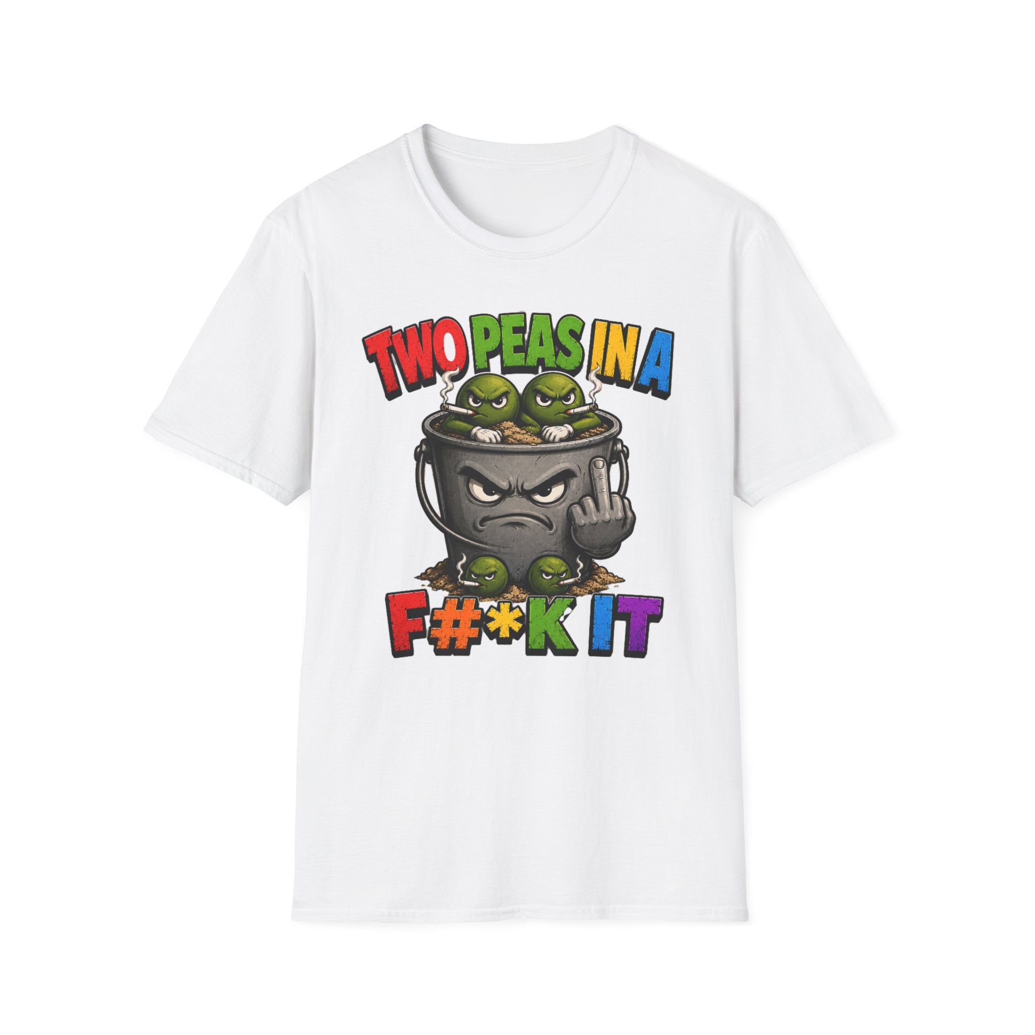 Two Peas in a F#*k It Bucket Graphic T-Shirt – Bold Color Edition