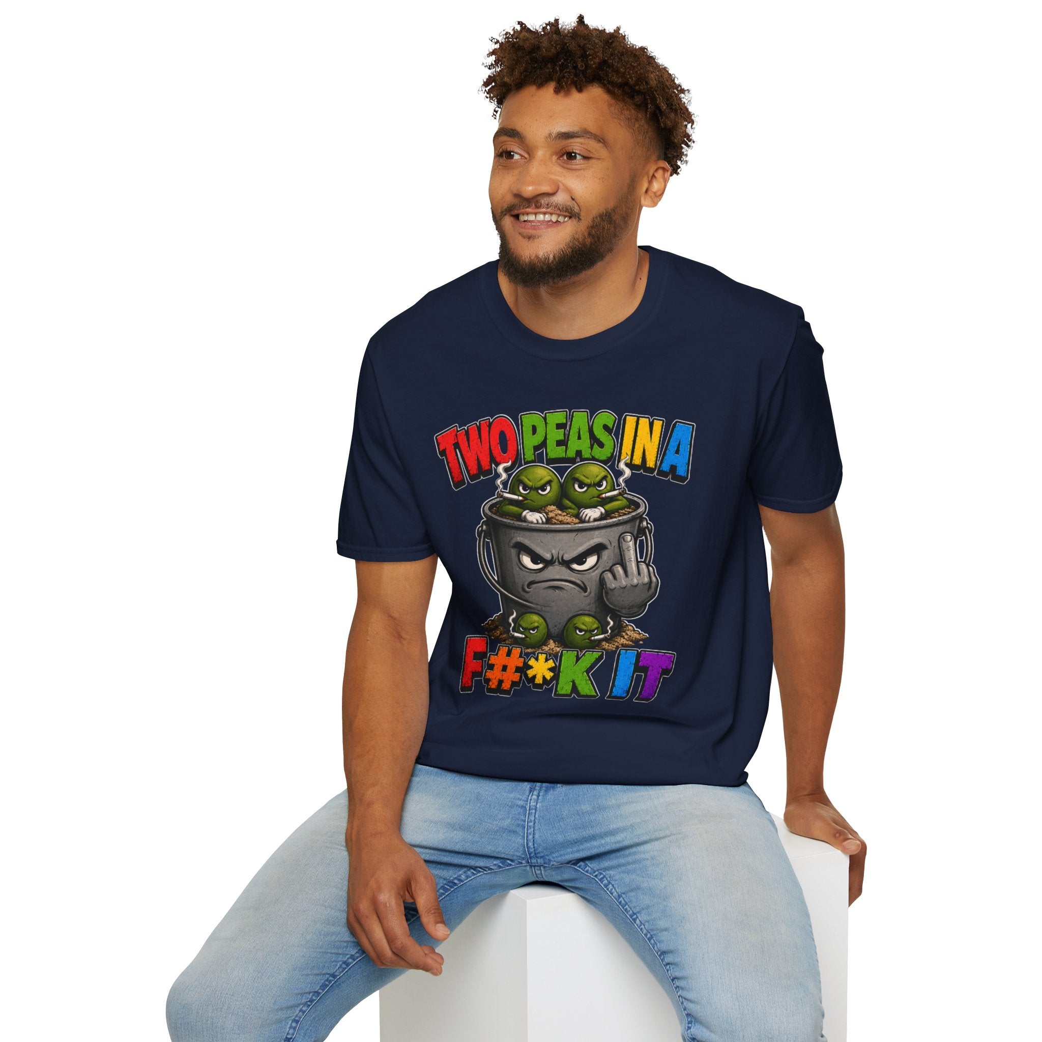 Two Peas in a F#*k It Bucket Graphic T-Shirt – Bold Color Edition