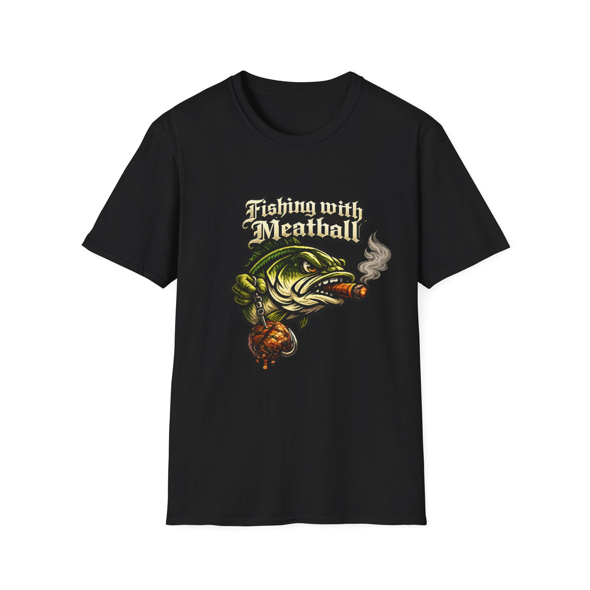 Title: Fishing with Meatball Graphic Tee