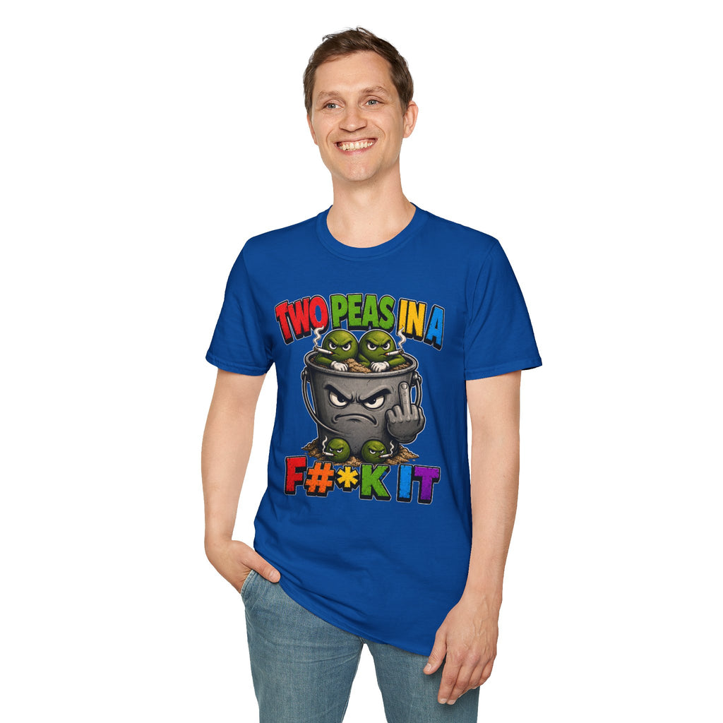 Two Peas in a F#*k It Bucket Graphic T-Shirt – Bold Color Edition