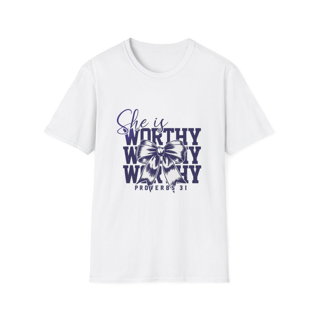She Is Worthy T-Shirt — Inspirational Christian Proverbs 31 Tee