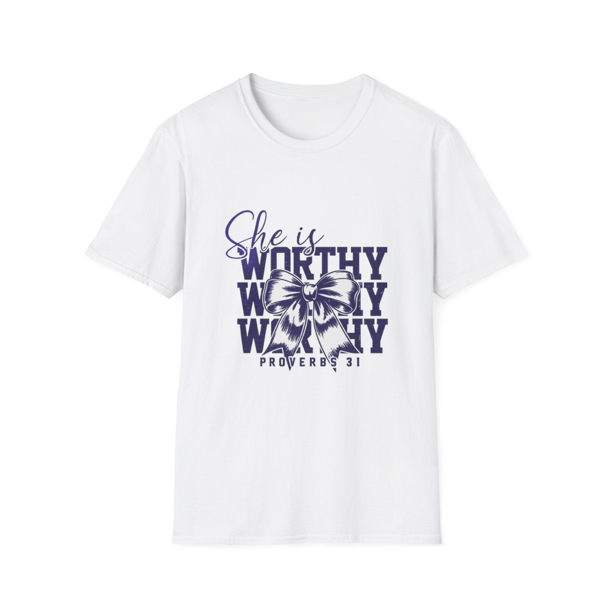 She Is Worthy T-Shirt — Inspirational Christian Proverbs 31 Tee