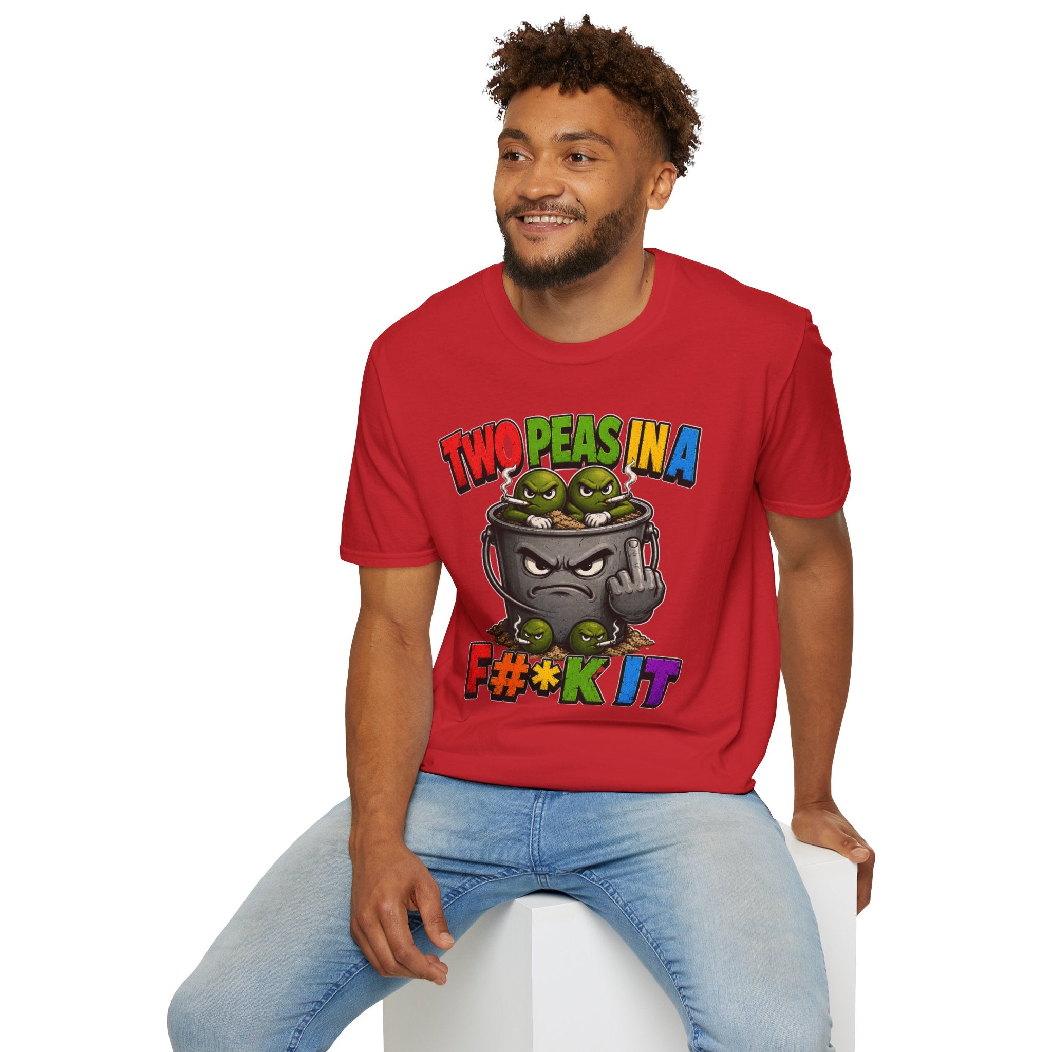 Two Peas in a F#*k It Bucket Graphic T-Shirt – Bold Color Edition
