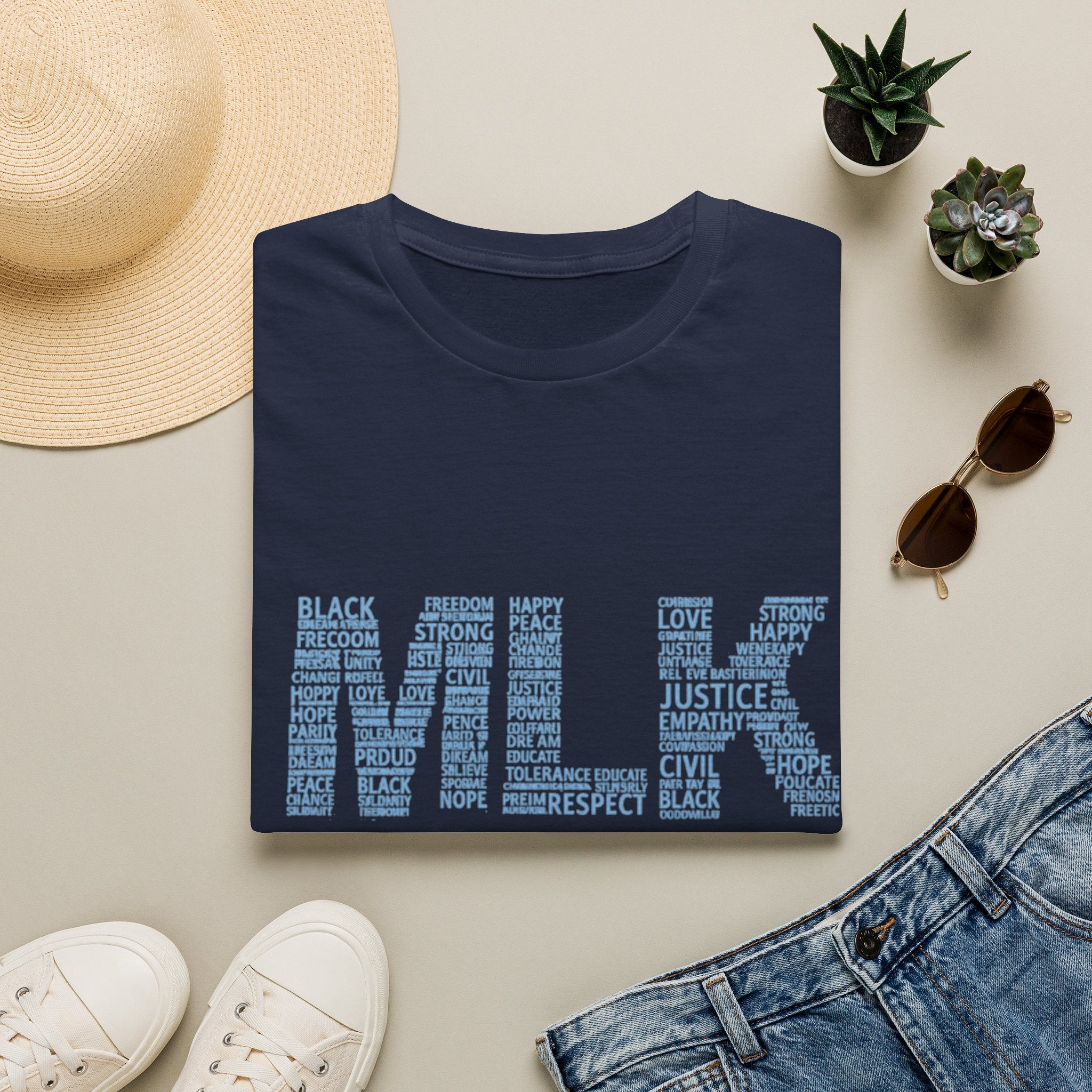 MLK Word Art T-Shirt — 'Letters Made of Culture' Civil Rights Tribute