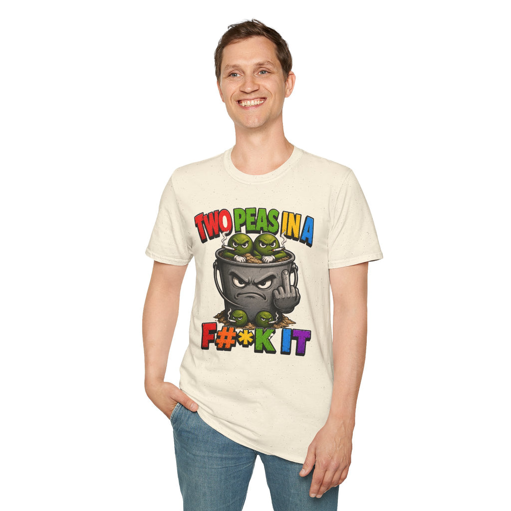 Two Peas in a F#*k It Bucket Graphic T-Shirt – Bold Color Edition