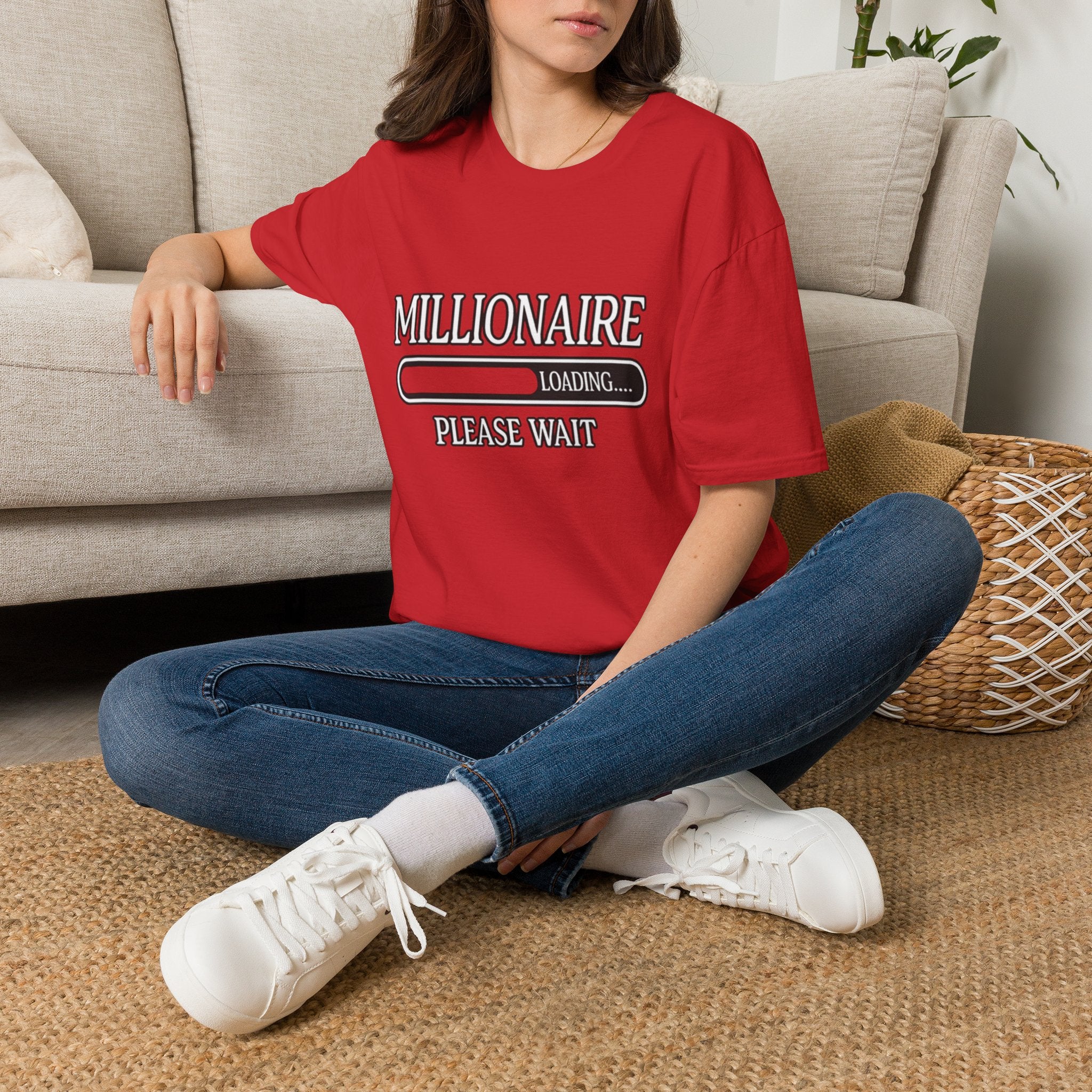 Millionaire Loading T-Shirt — Funny Wealth Progress Tee