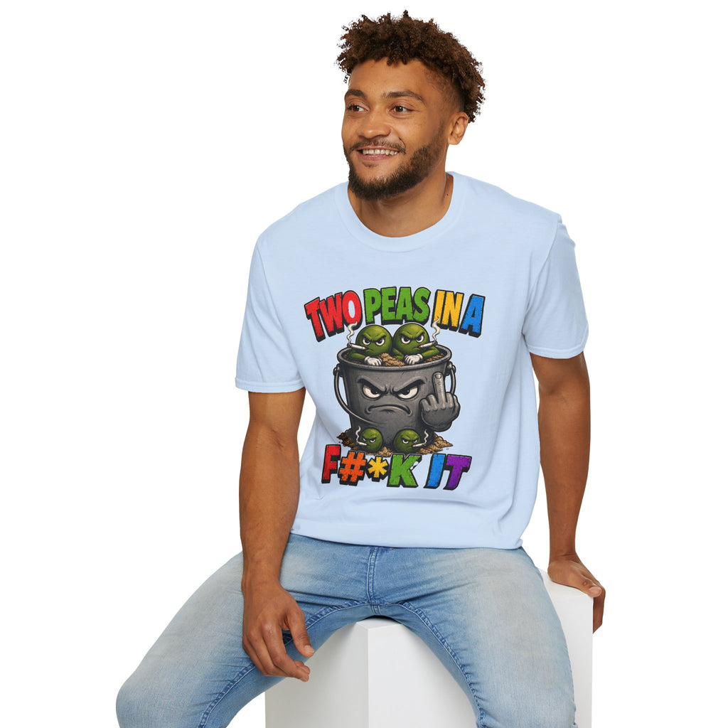 Two Peas in a F#*k It Bucket Graphic T-Shirt – Bold Color Edition