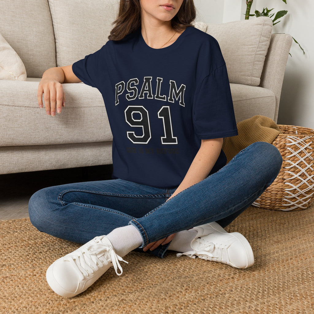 Psalm 91 T‑Shirt — God Is My Refuge Athletic Christian Tee