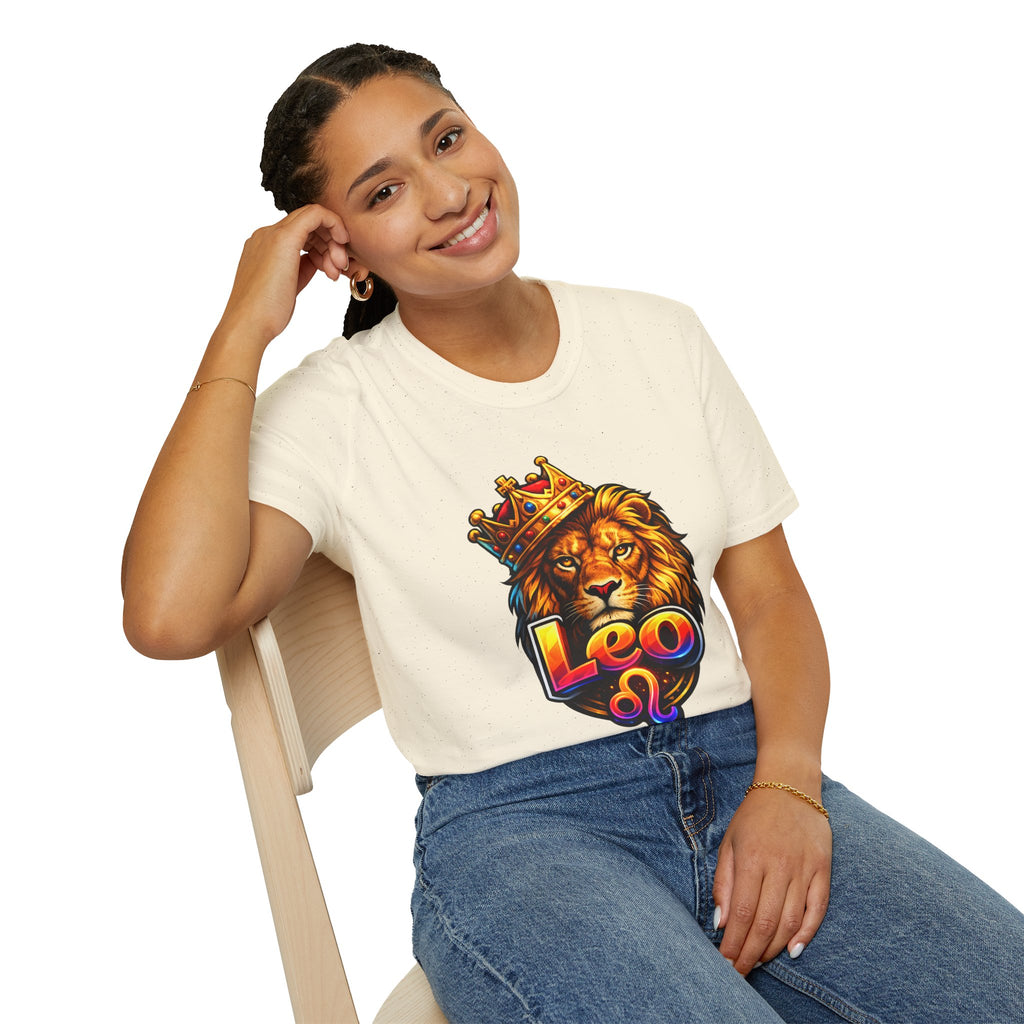 Leo King Graphic T-Shirt | Zodiac Lion Crown Tee