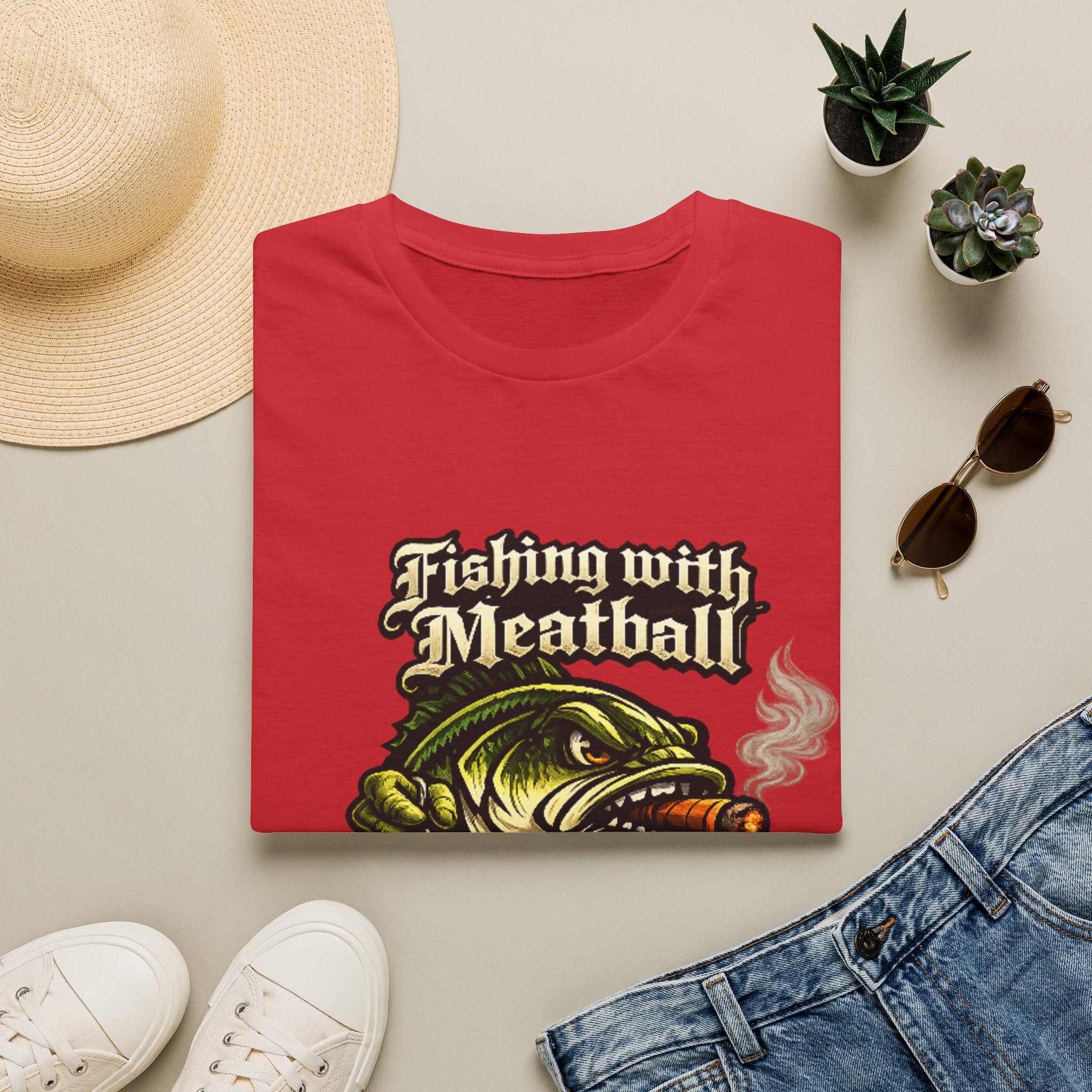 Title: Fishing with Meatball Graphic Tee