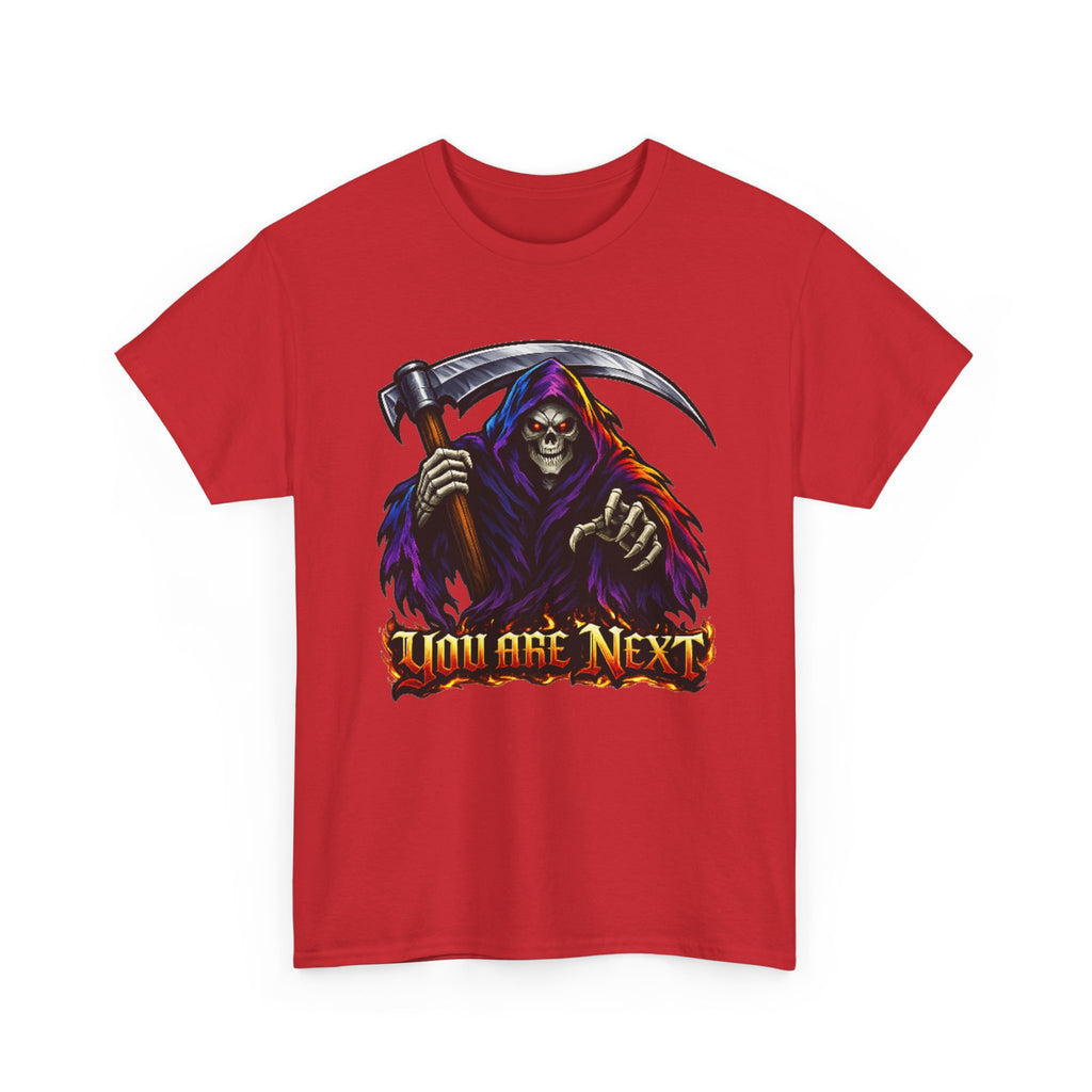 Grim Reaper "You Are Next" Graphic Tee — Gothic Horror Scythe T‑Shirt