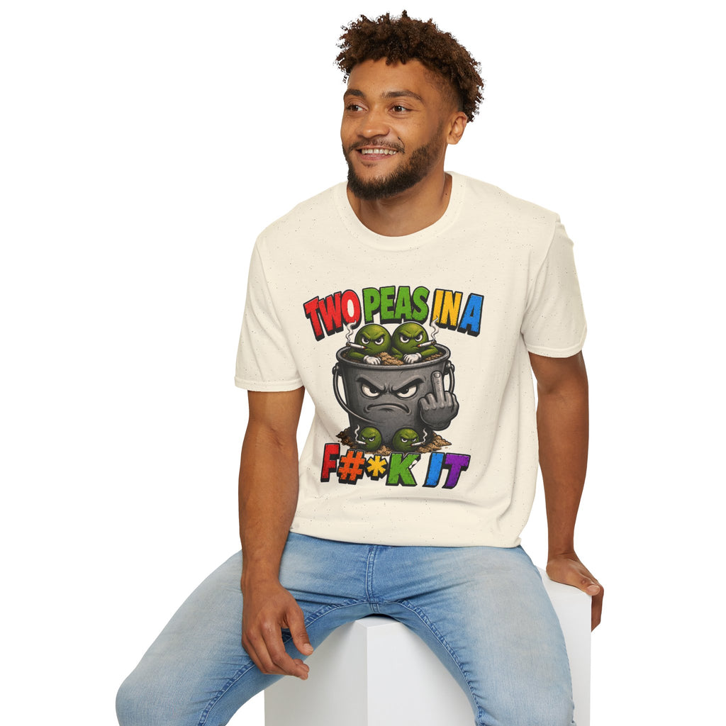 Two Peas in a F#*k It Bucket Graphic T-Shirt – Bold Color Edition