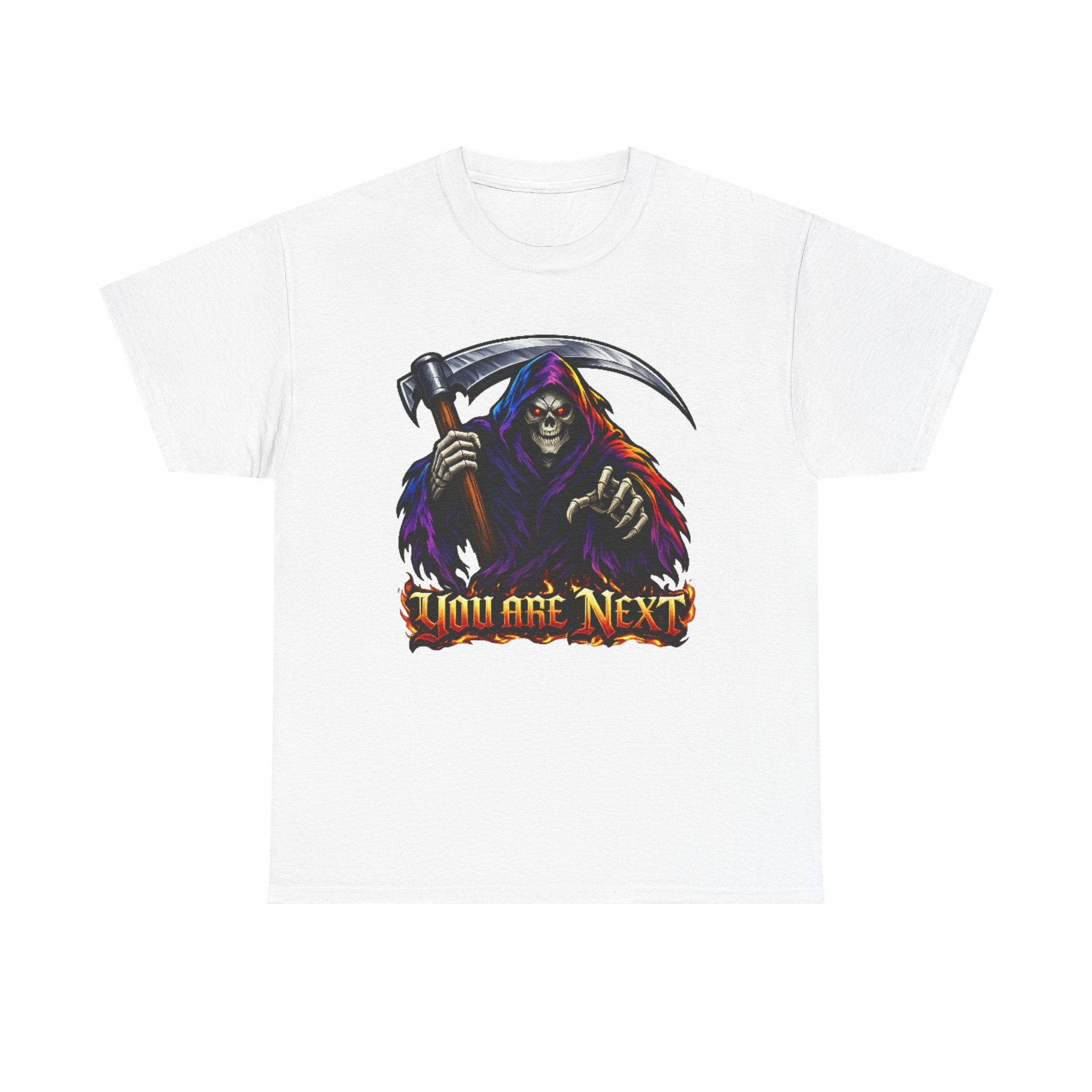 Grim Reaper "You Are Next" Graphic Tee — Gothic Horror Scythe T‑Shirt