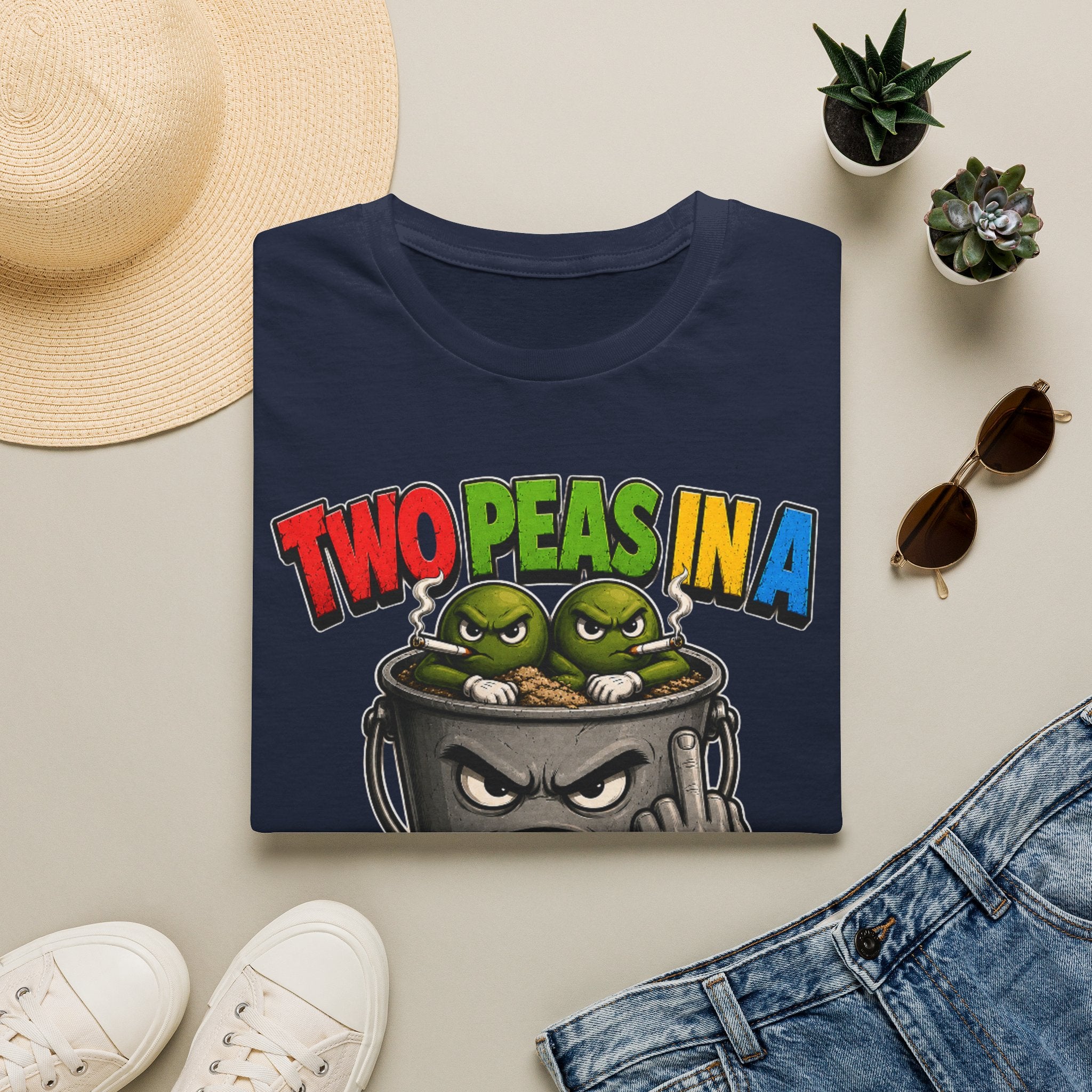 Two Peas in a F#*k It Bucket Graphic T-Shirt – Bold Color Edition