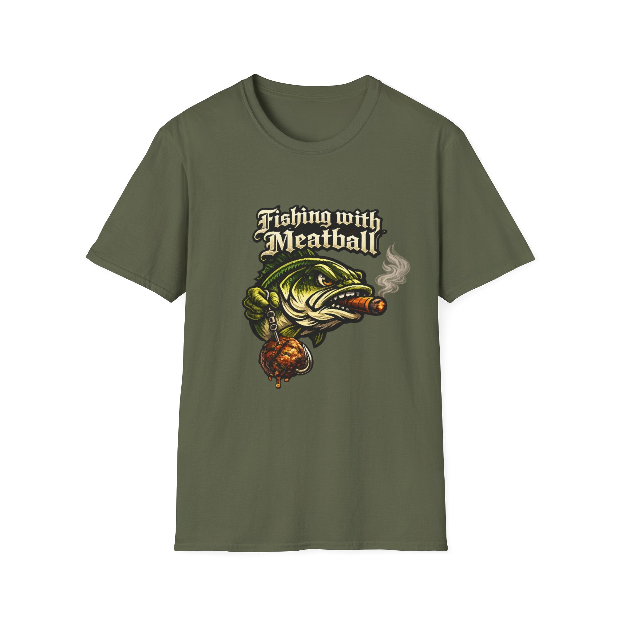 Title: Fishing with Meatball Graphic Tee