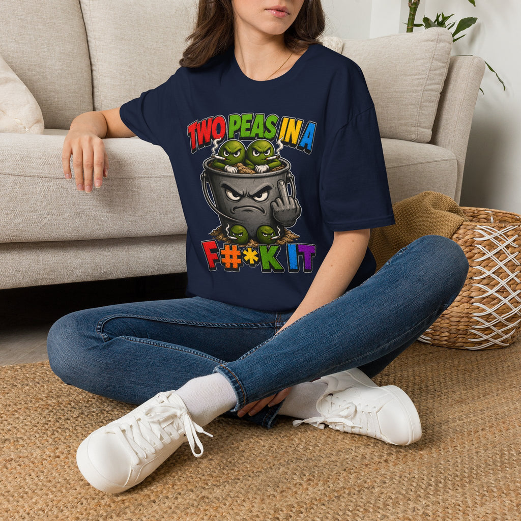 Two Peas in a F#*k It Bucket Graphic T-Shirt – Bold Color Edition