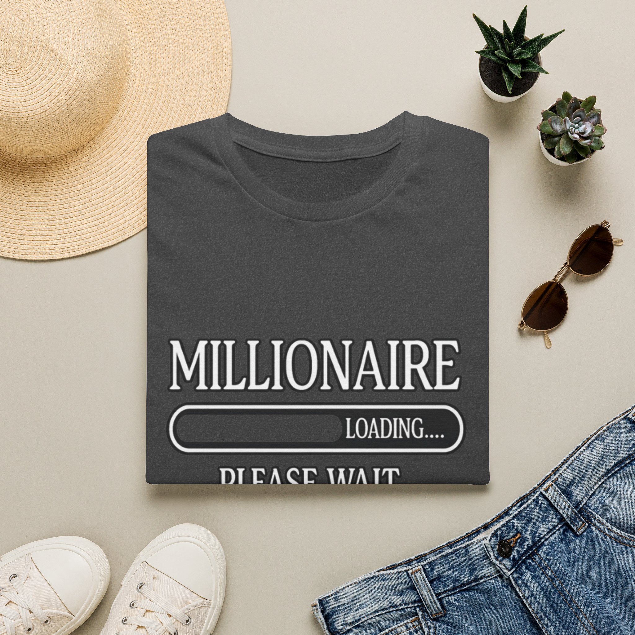Millionaire Loading T-Shirt — Funny Wealth Progress Tee