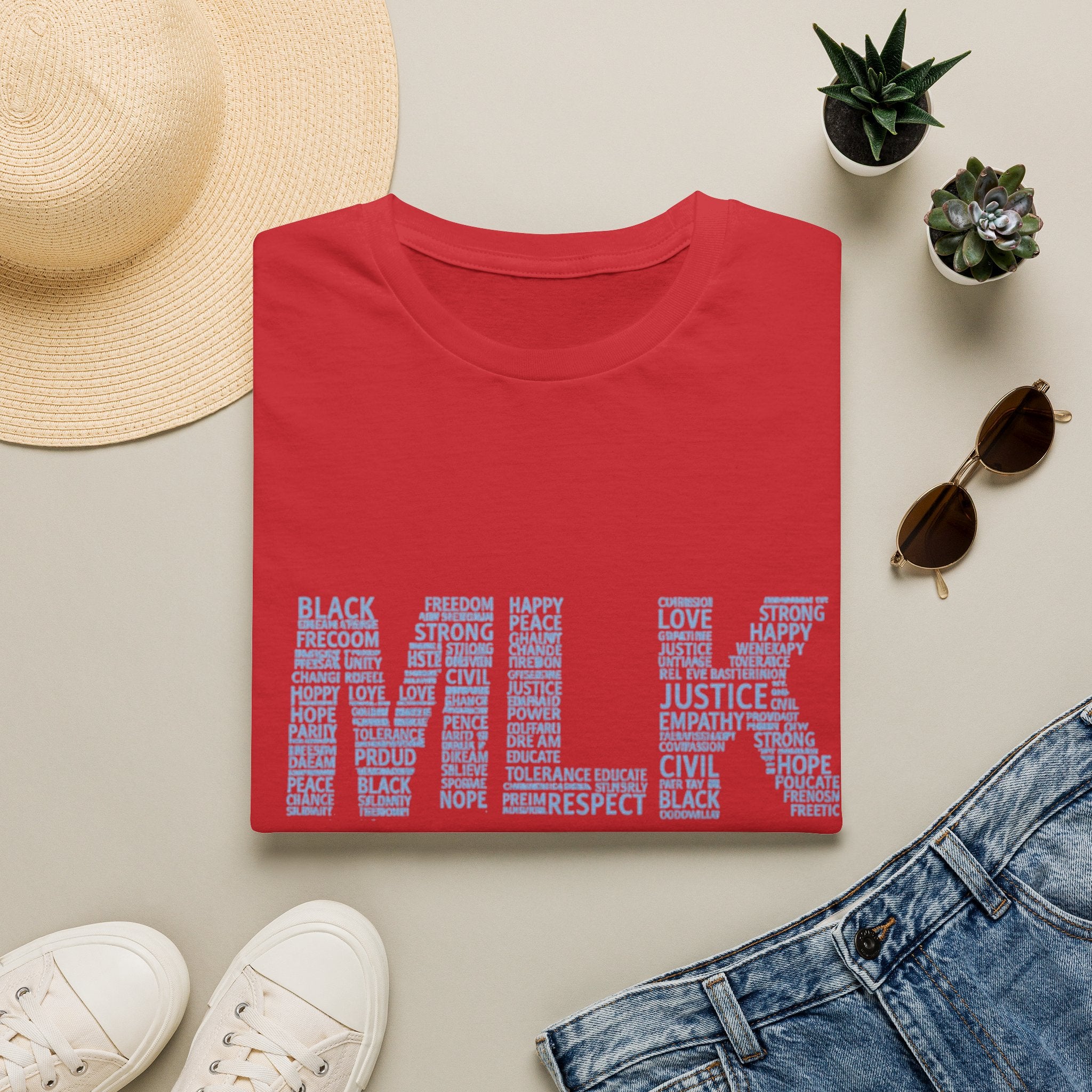 MLK Word Art T-Shirt — 'Letters Made of Culture' Civil Rights Tribute