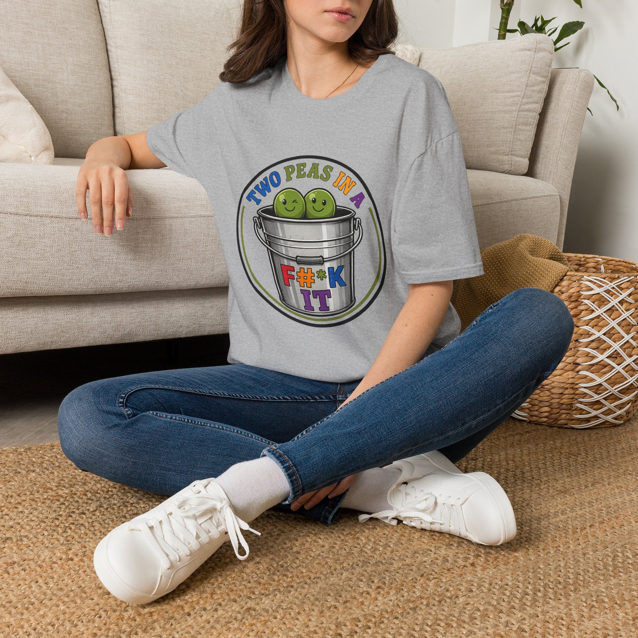 Two Peas in a colorful bucket, F#*k It  Graphic T-Shirt