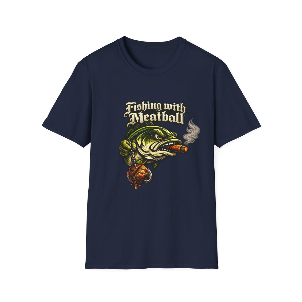 Title: Fishing with Meatball Graphic Tee