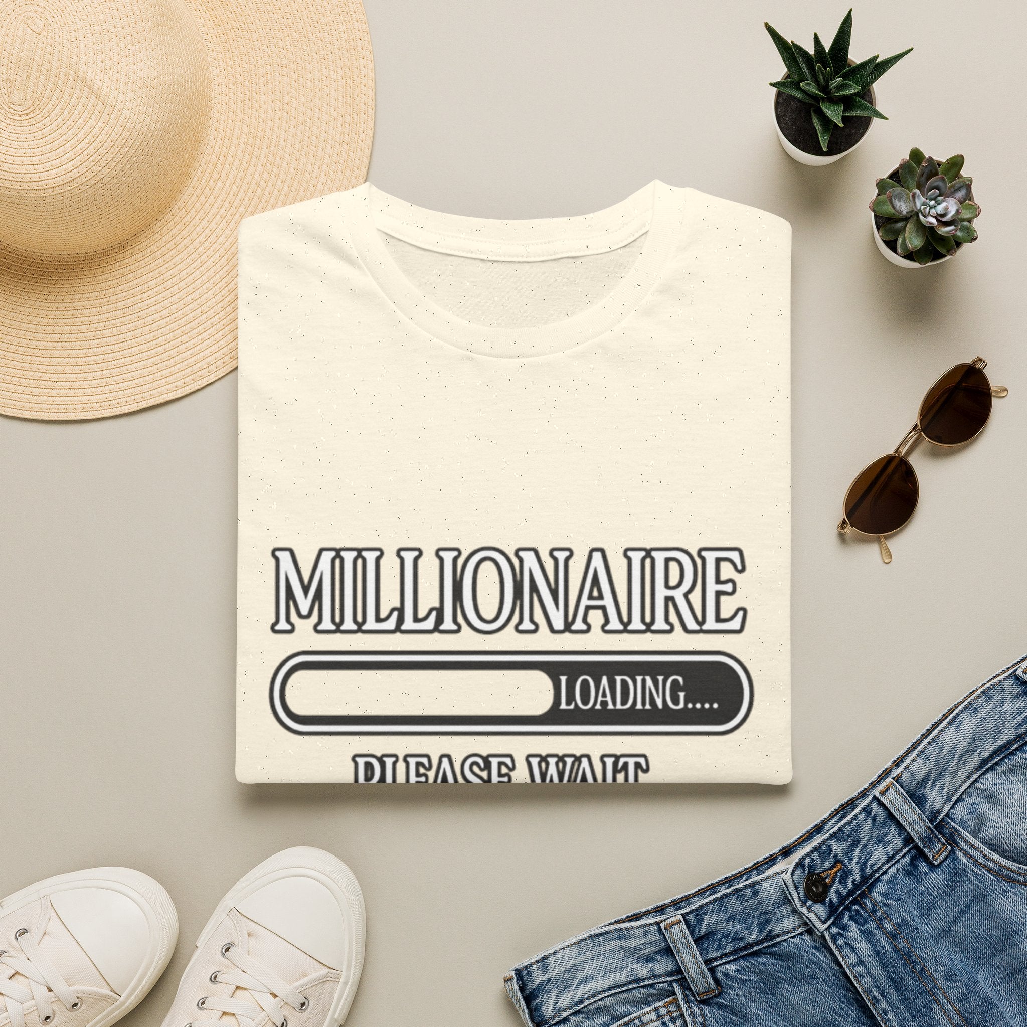Millionaire Loading T-Shirt — Funny Wealth Progress Tee