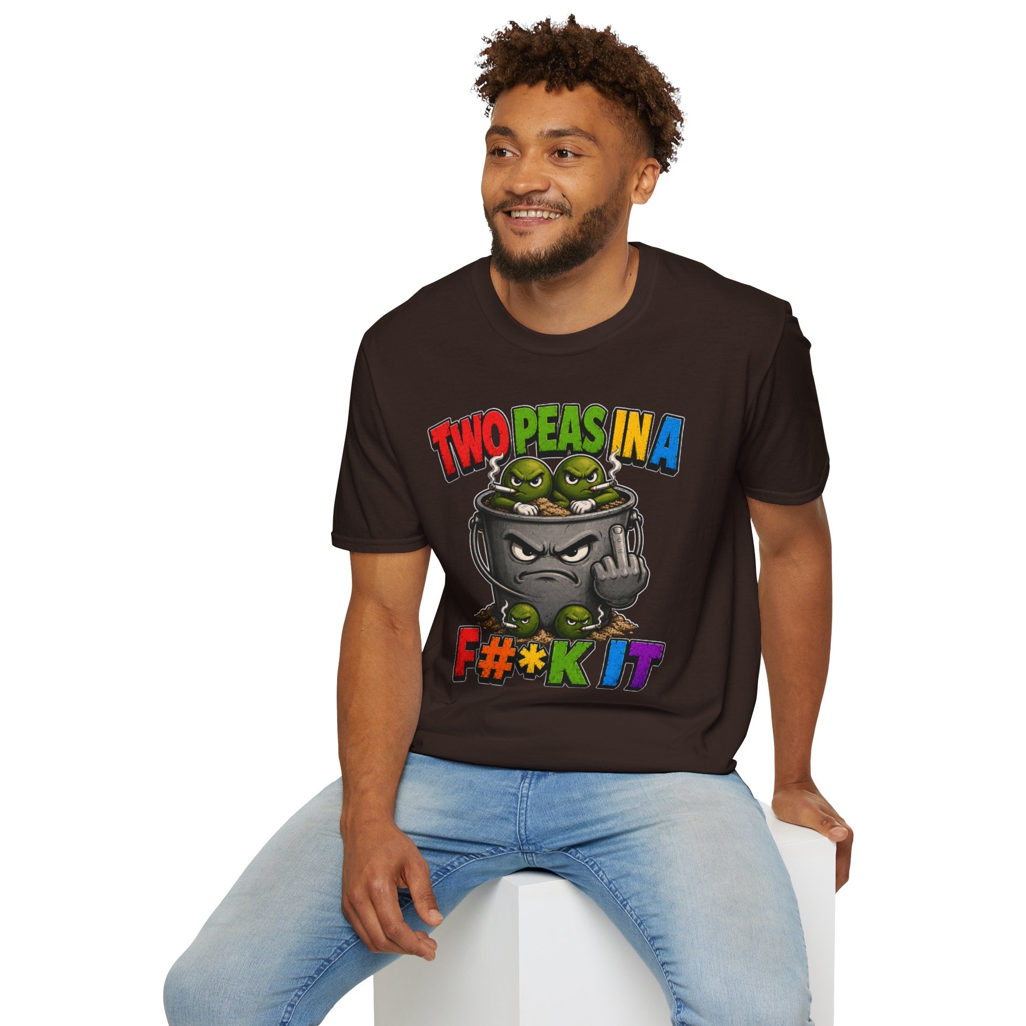 Two Peas in a F#*k It Bucket Graphic T-Shirt – Bold Color Edition