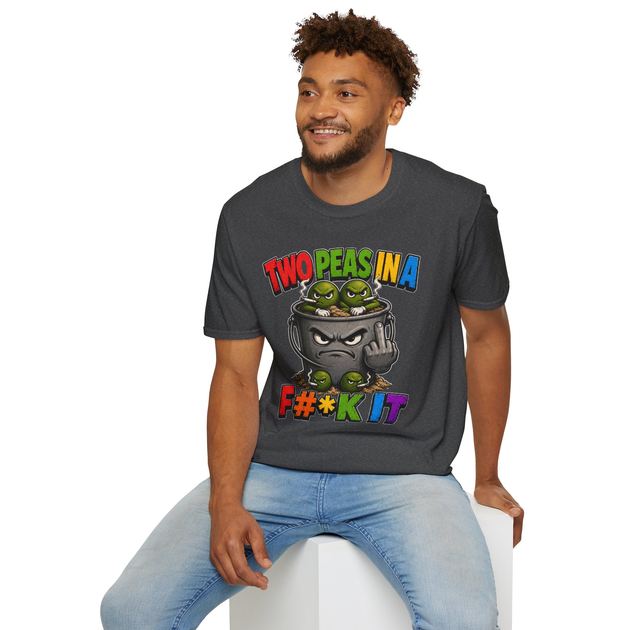 Two Peas in a F#*k It Bucket Graphic T-Shirt – Bold Color Edition