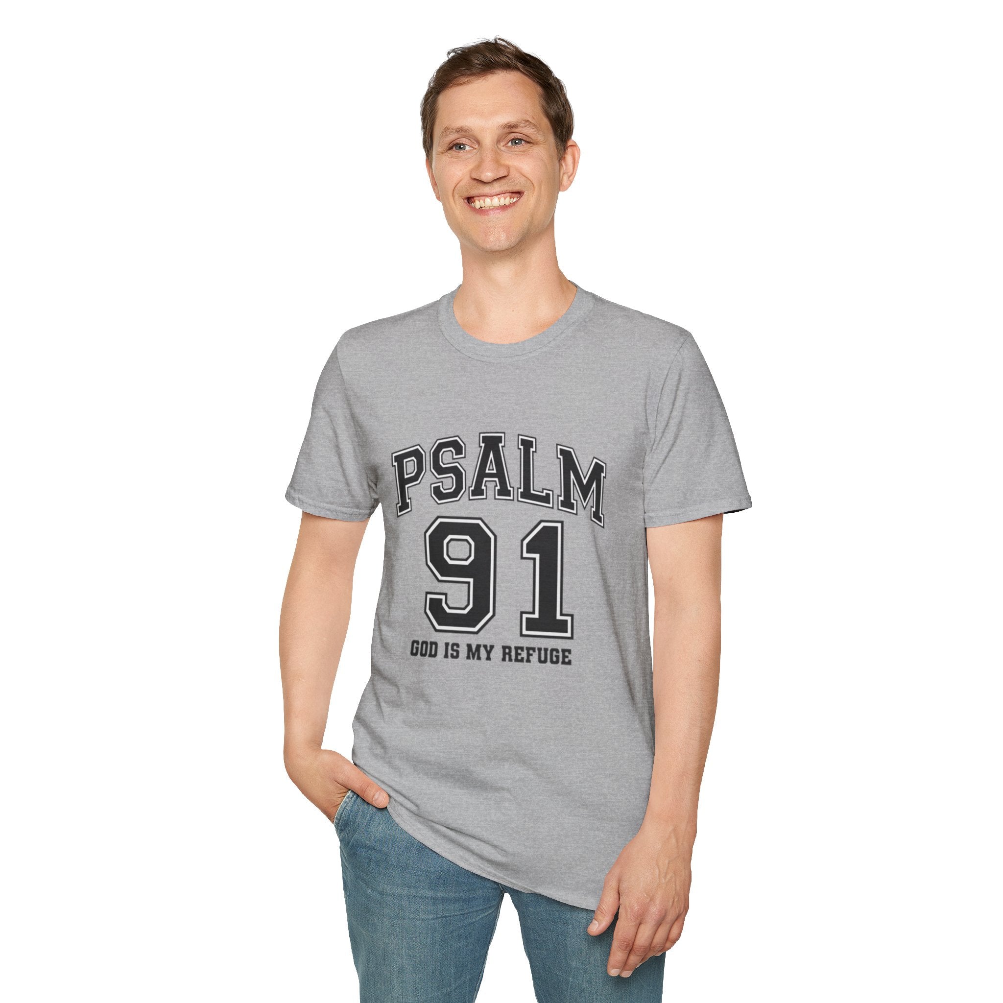 Psalm 91 T‑Shirt — God Is My Refuge Athletic Christian Tee