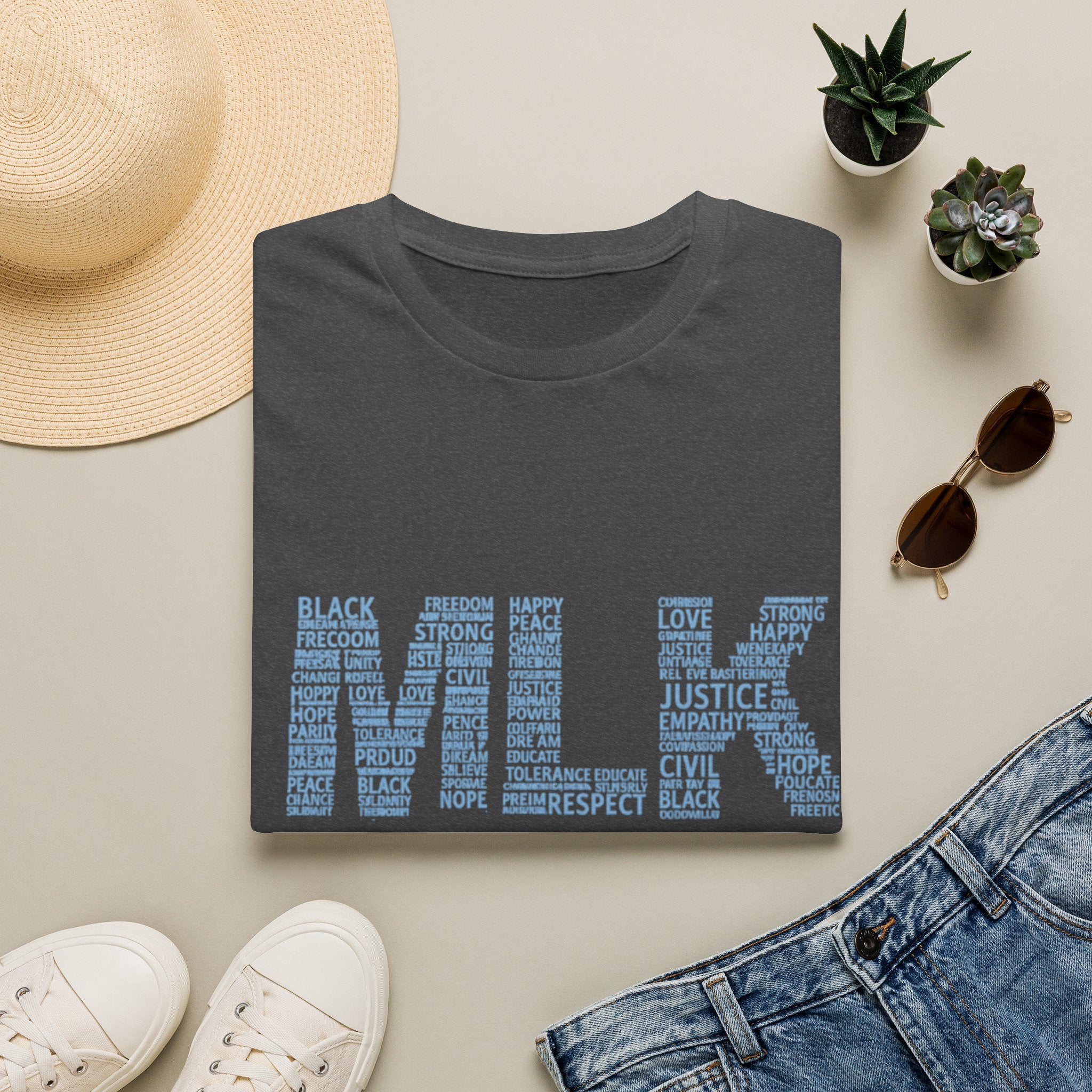 MLK Word Art T-Shirt — 'Letters Made of Culture' Civil Rights Tribute