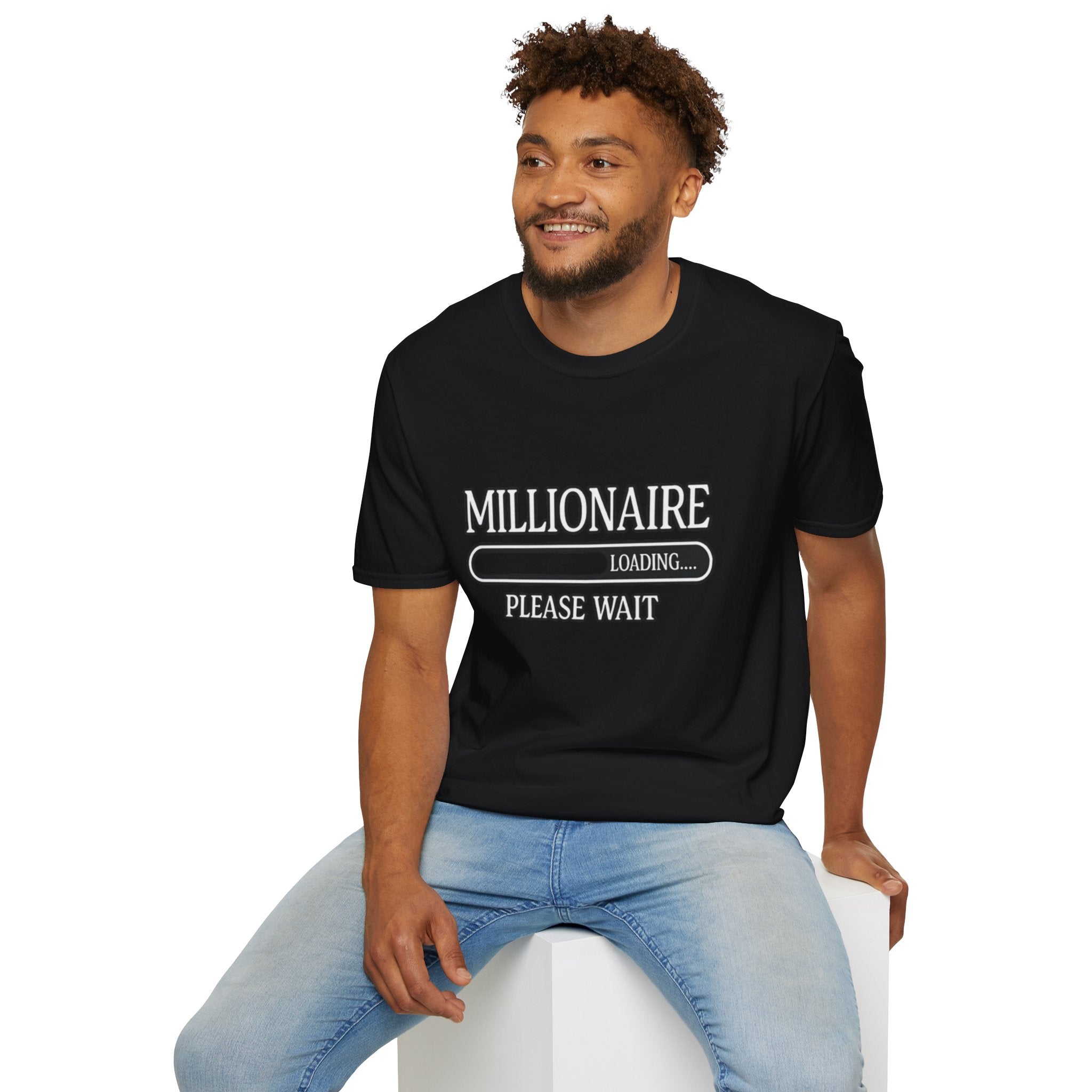 Millionaire Loading T-Shirt — Funny Wealth Progress Tee