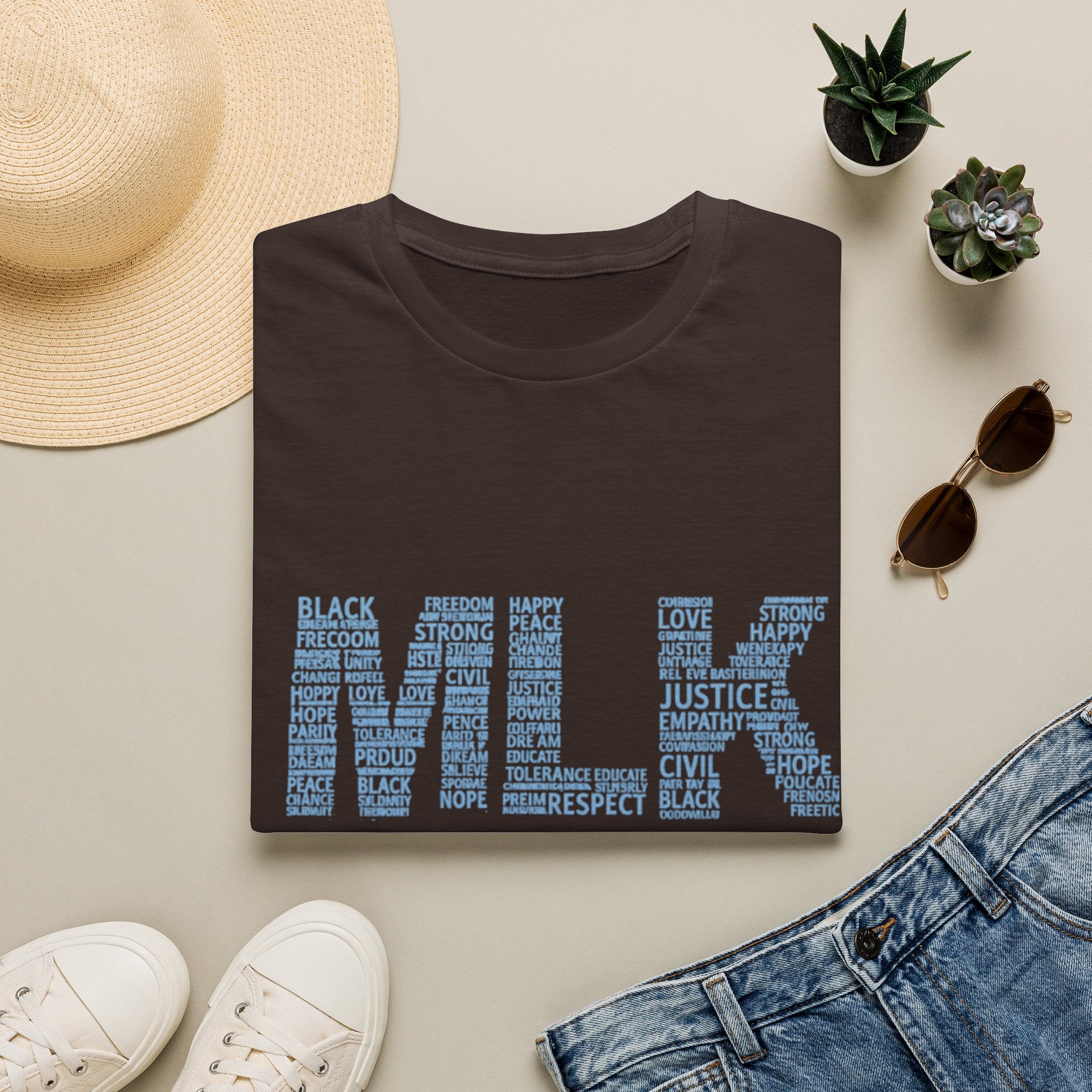 MLK Word Art T-Shirt — 'Letters Made of Culture' Civil Rights Tribute