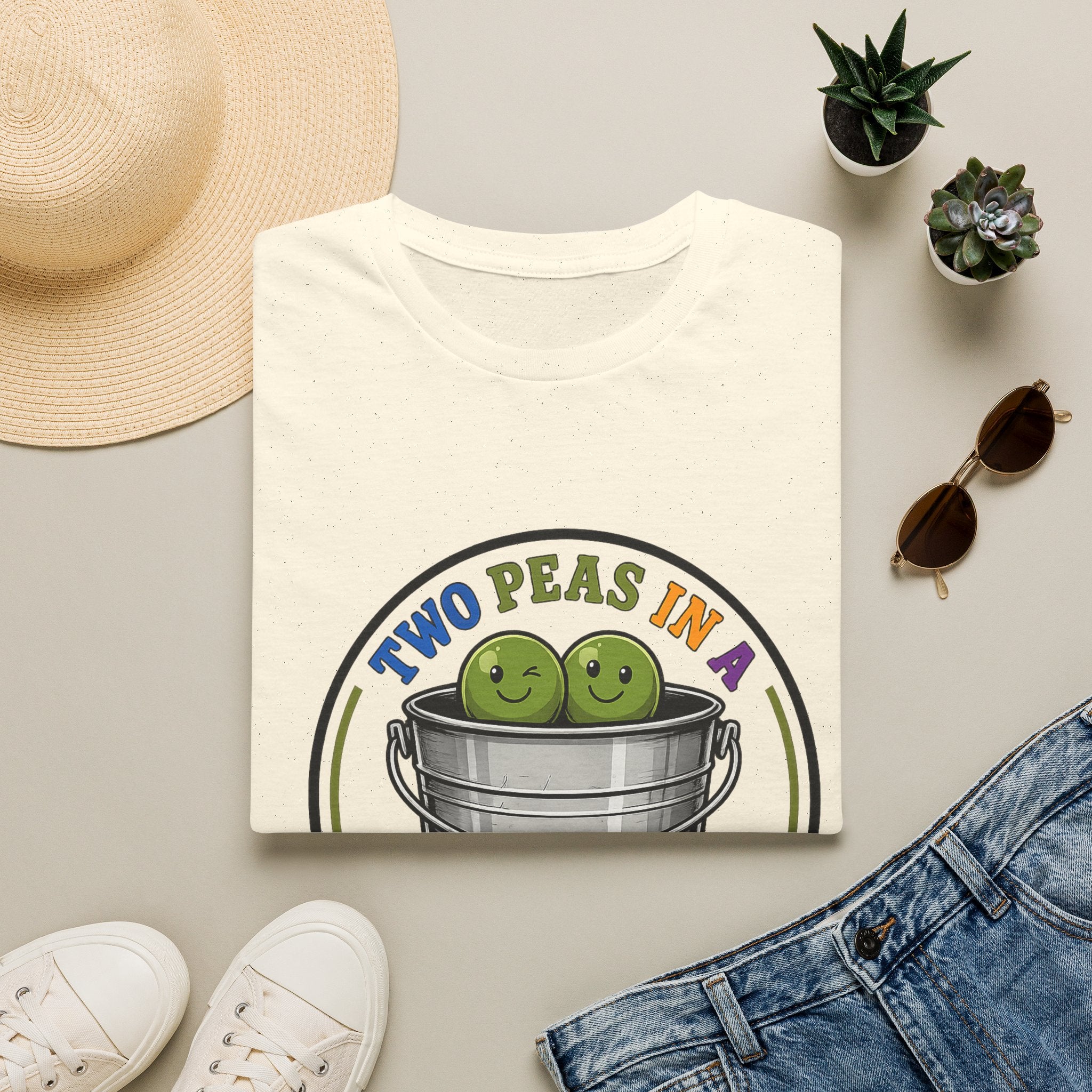 Two Peas in a colorful bucket, F#*k It  Graphic T-Shirt