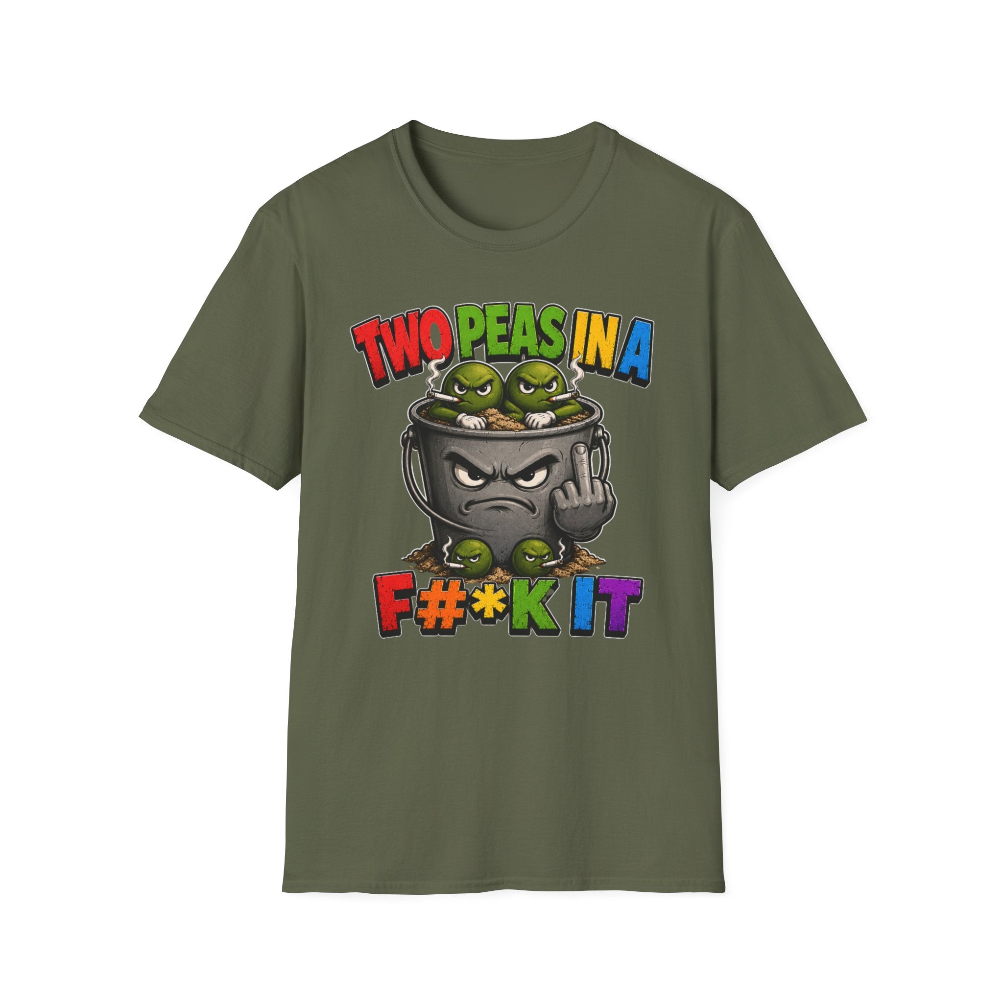 Two Peas in a F#*k It Bucket Graphic T-Shirt – Bold Color Edition