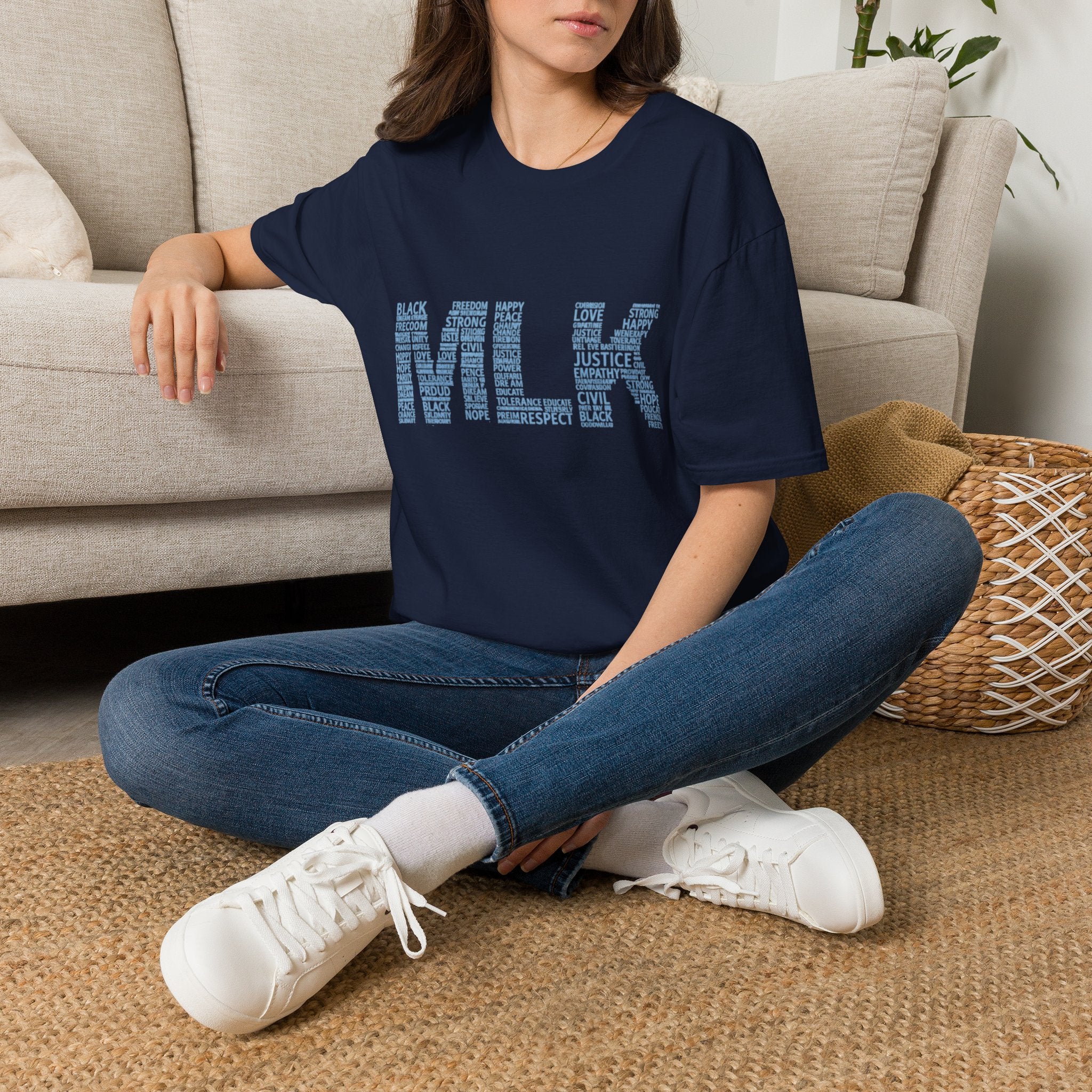 MLK Word Art T-Shirt — 'Letters Made of Culture' Civil Rights Tribute