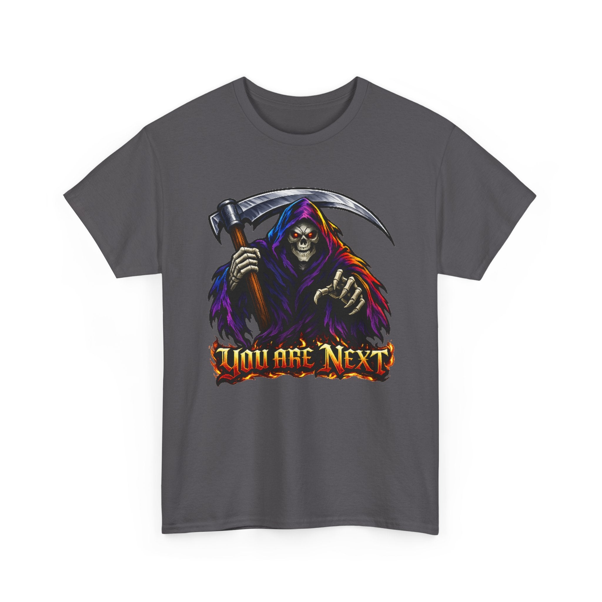 Grim Reaper "You Are Next" Graphic Tee — Gothic Horror Scythe T‑Shirt