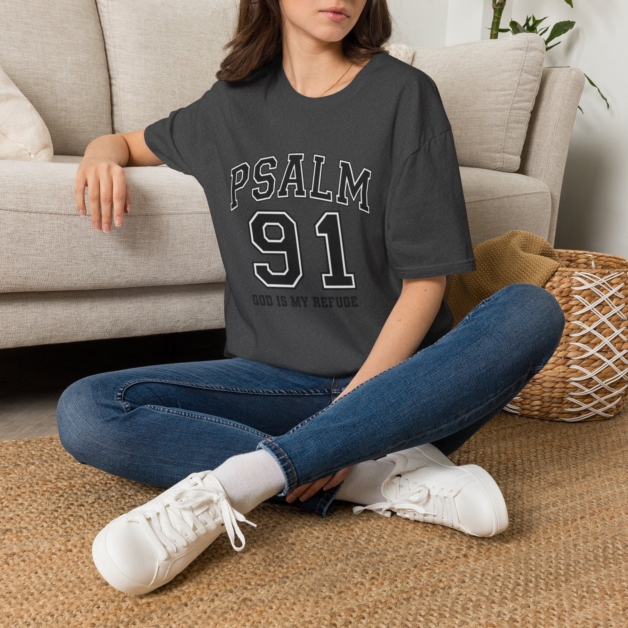 Psalm 91 T‑Shirt — God Is My Refuge Athletic Christian Tee