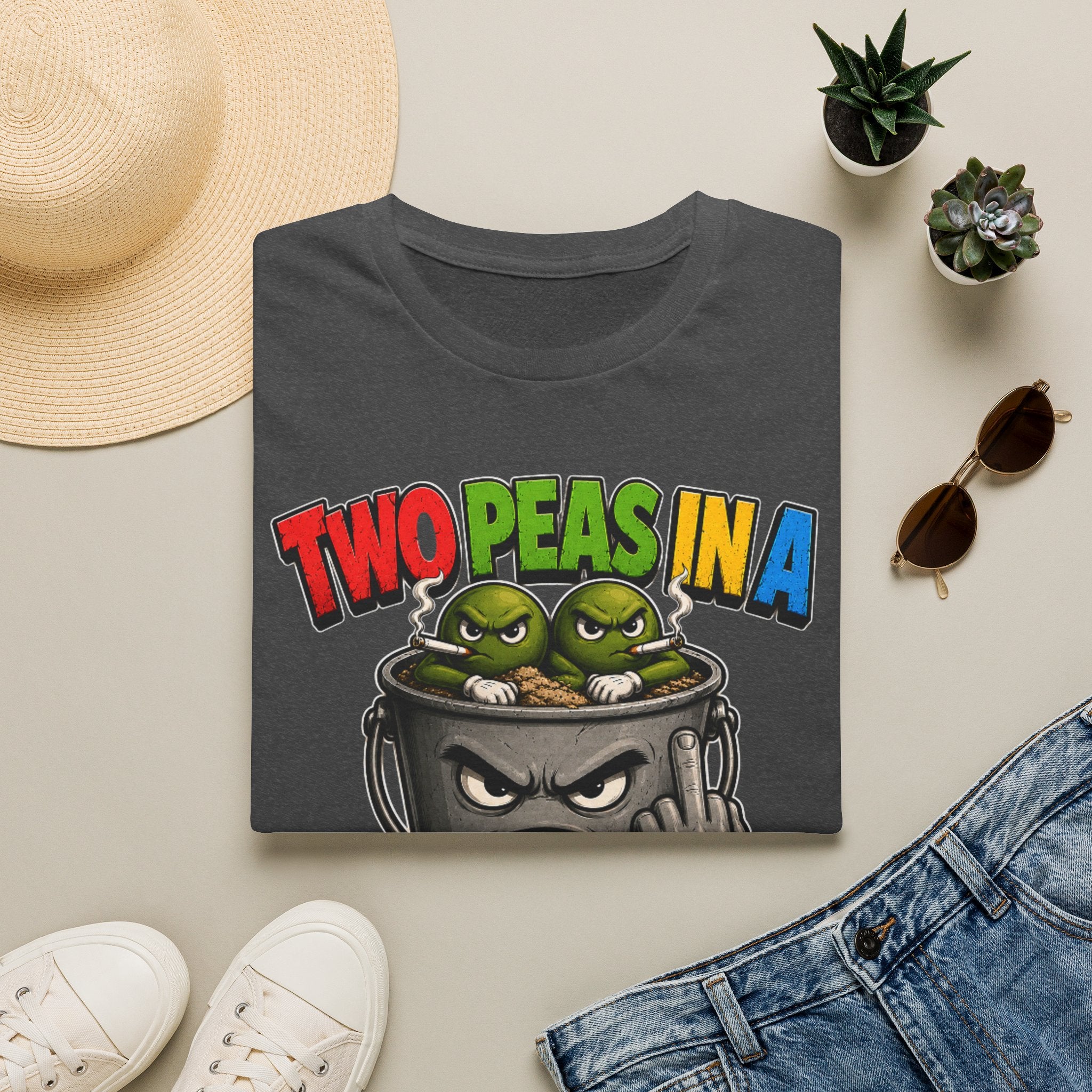 Two Peas in a F#*k It Bucket Graphic T-Shirt – Bold Color Edition