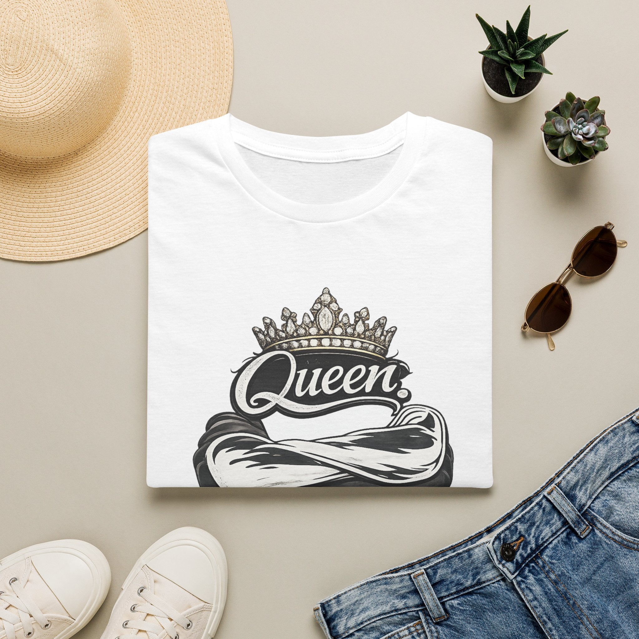 Queen Mentality T-Shirt – Crown Graphic Tee for Confident Women